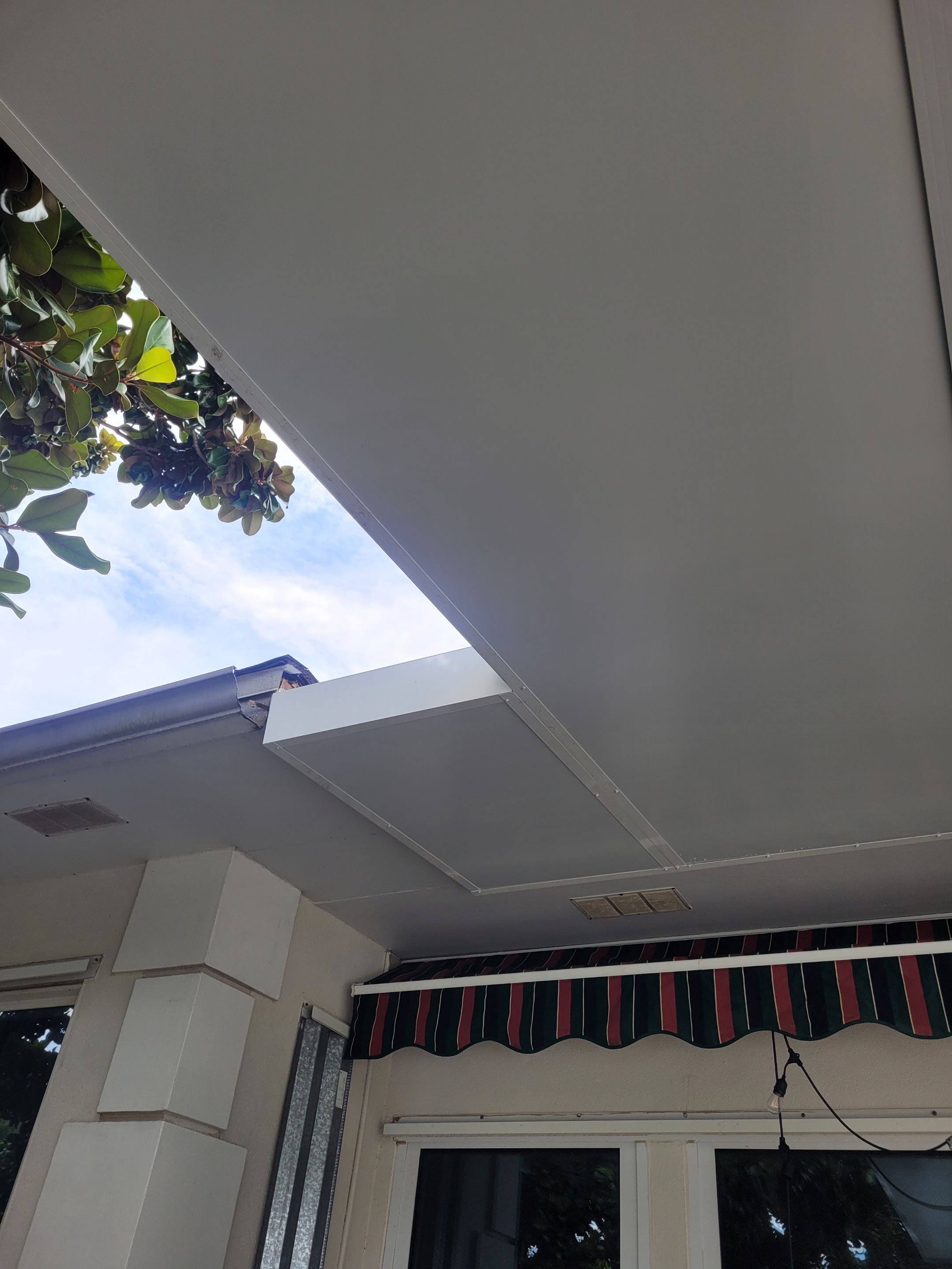 Poolside Colorbeam Patio Cover in Gulf Breeze by Titan Sunrooms
