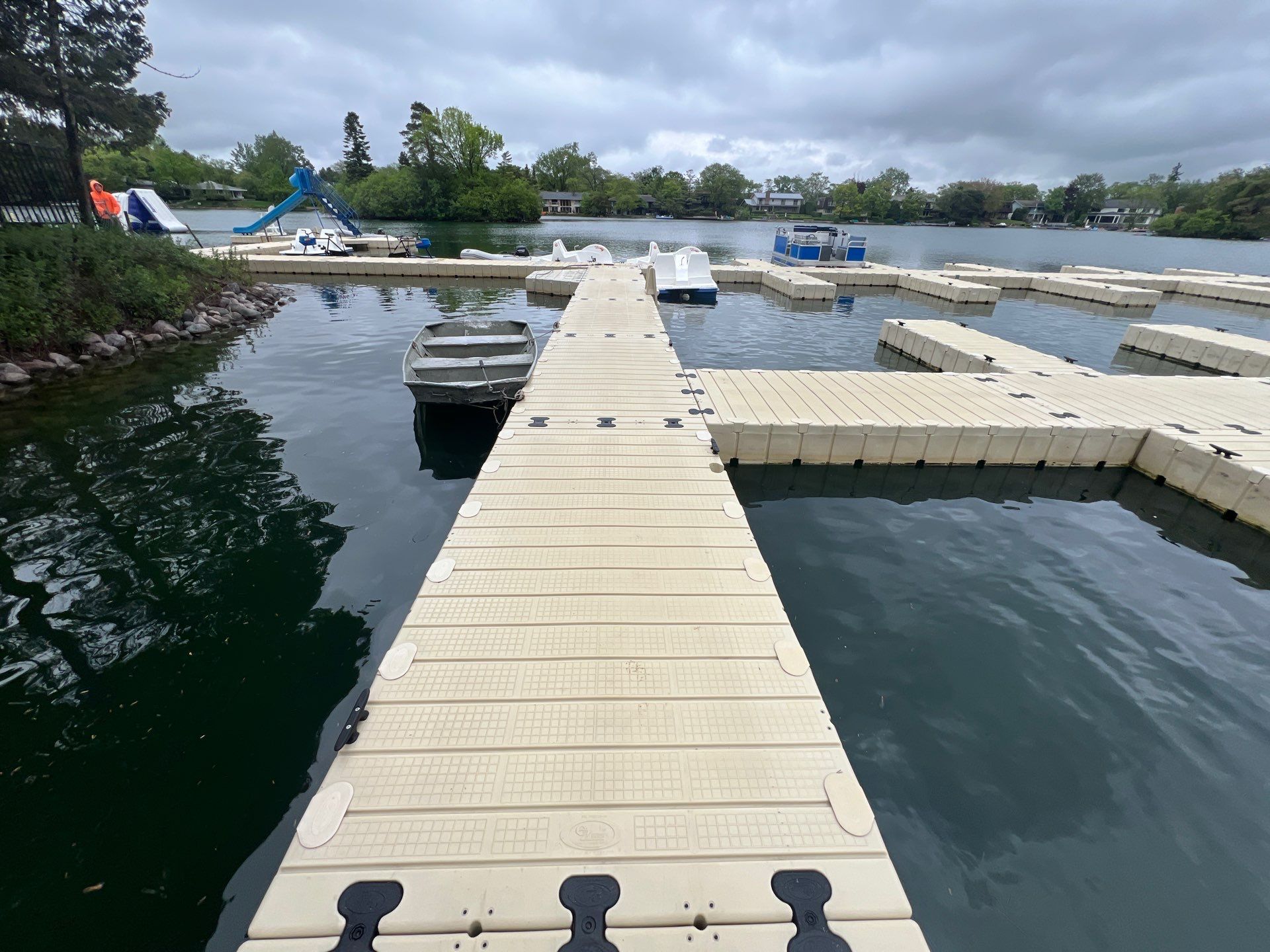 Power washing of floating dock by Northern Power Washing LLC.