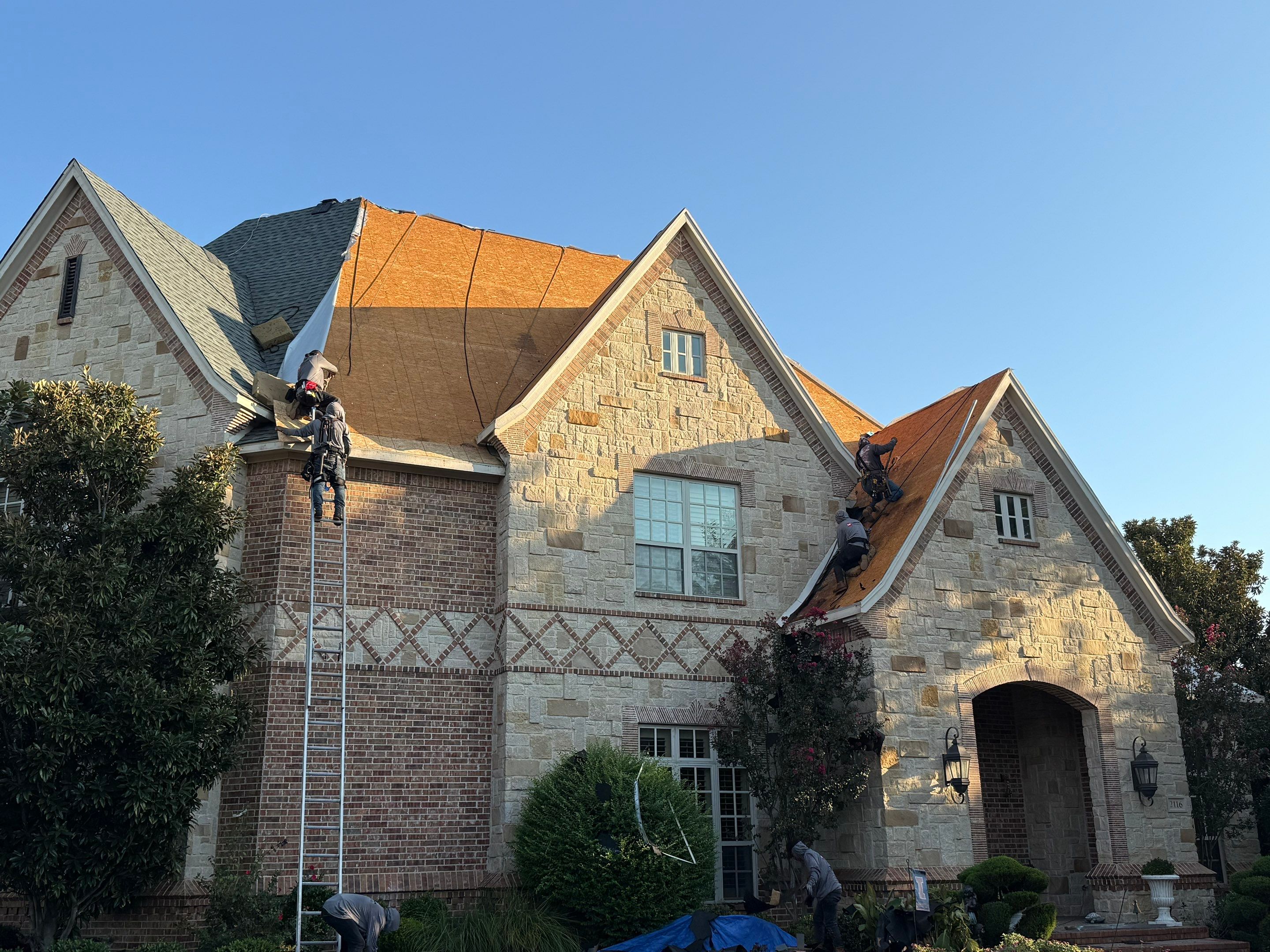 Southlake Texas Estate - Roof, Copper Awning and Gutter Project by First United Roofing & Construction