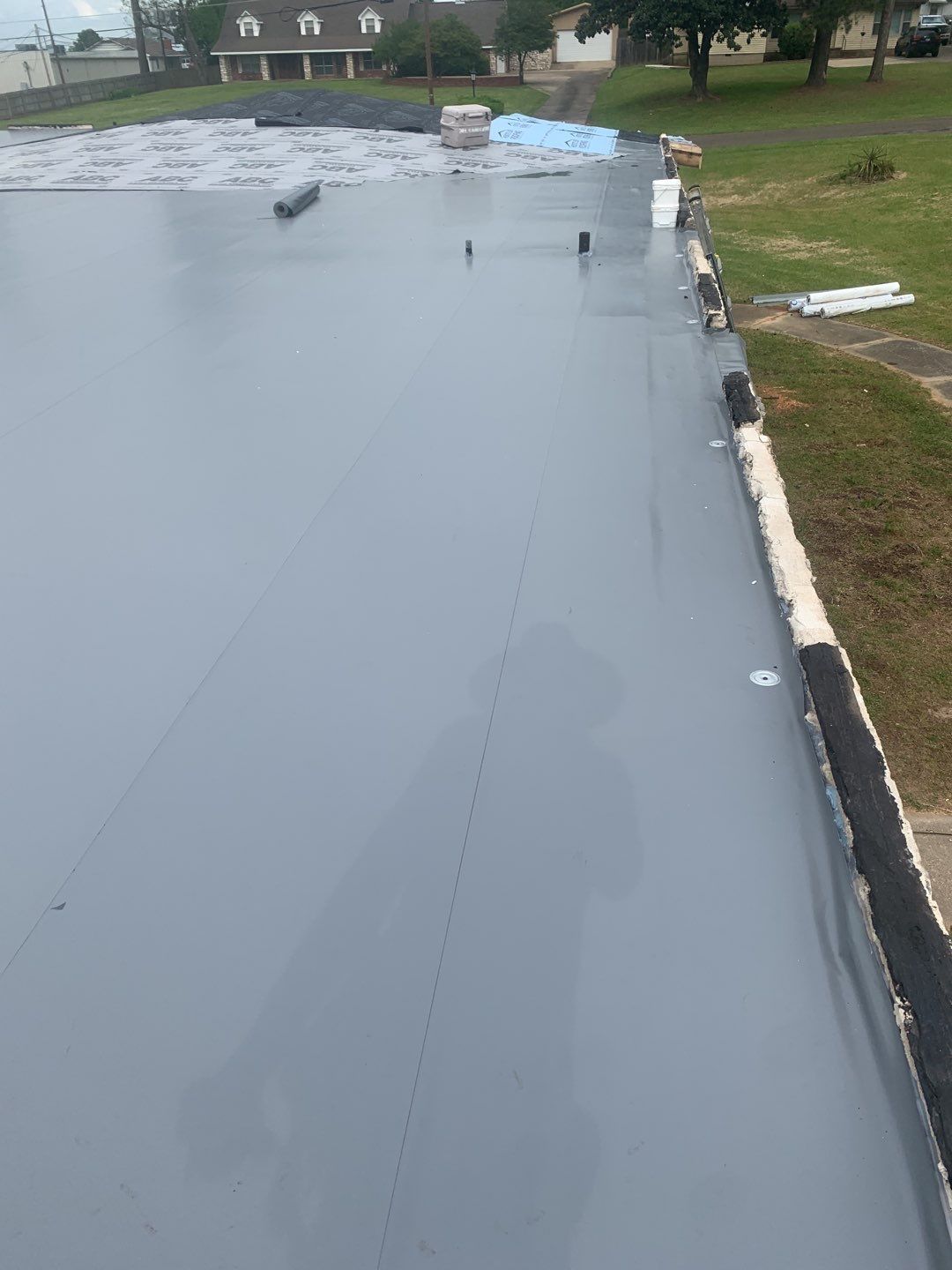 Commercial Roofing Installation using 50 mil PVC by Hostetler Roofing