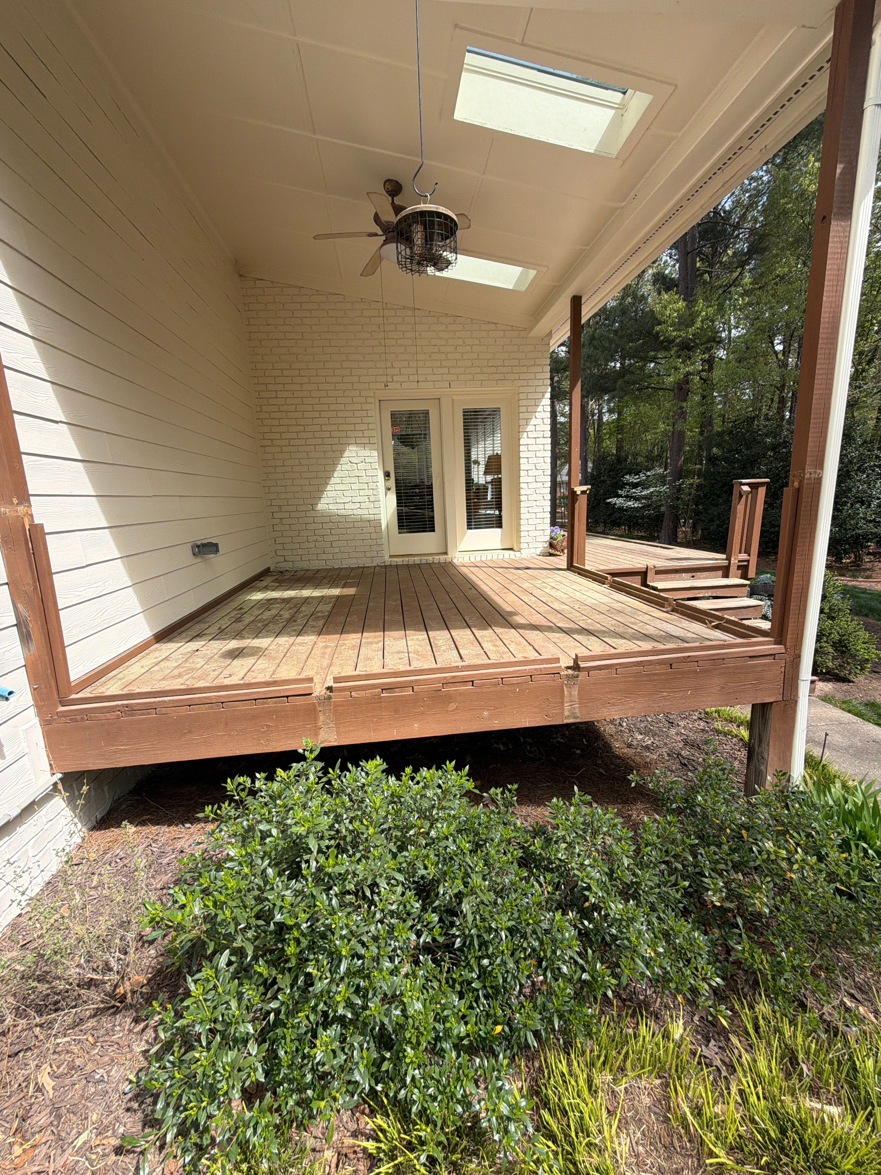 Deck Stain, Round Balusters & Screened Porch Transformation by Billy Weatherspoon Contractor