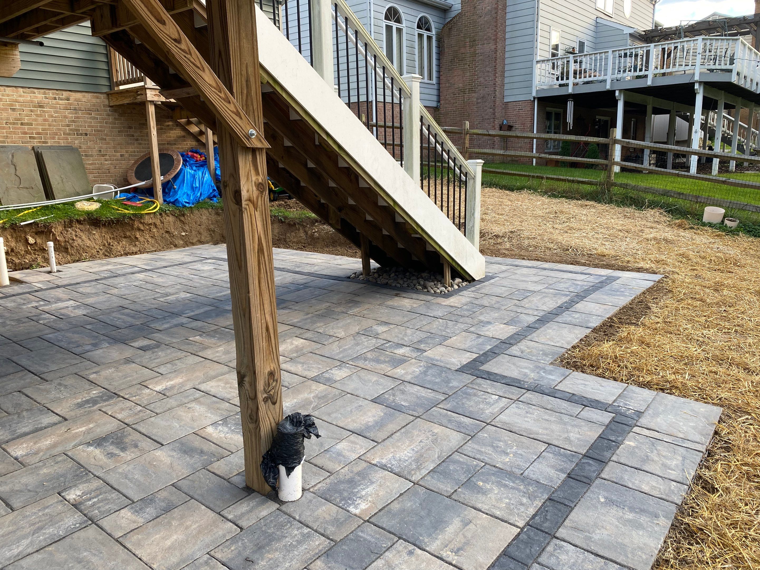 Backyard Transformation using Techo-Bloc Pavers by The Smet Companies, LLC