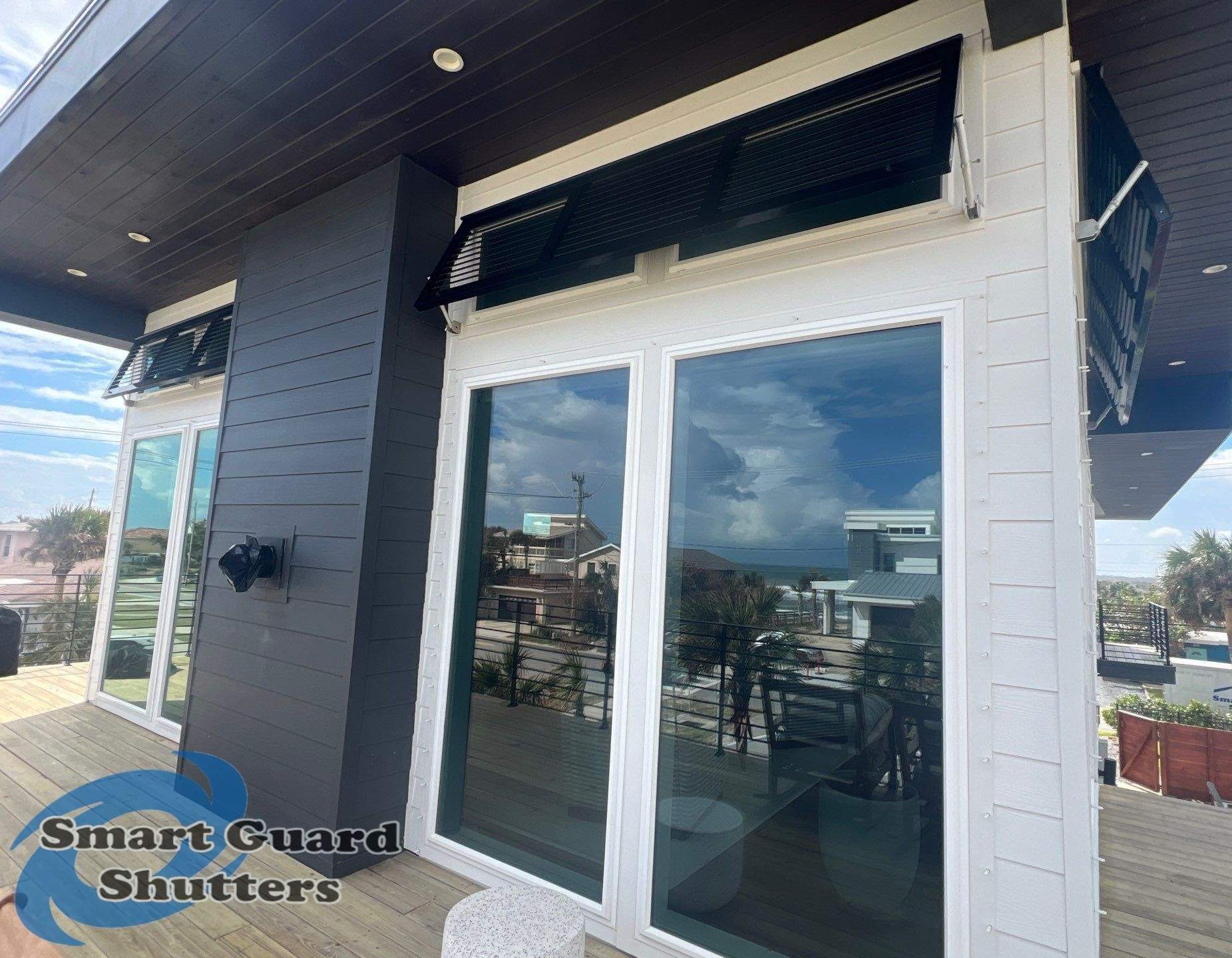  AstroGuard Hurricane Fabric & Impact Bahamas in Jet Black by Smart Guard Shutters