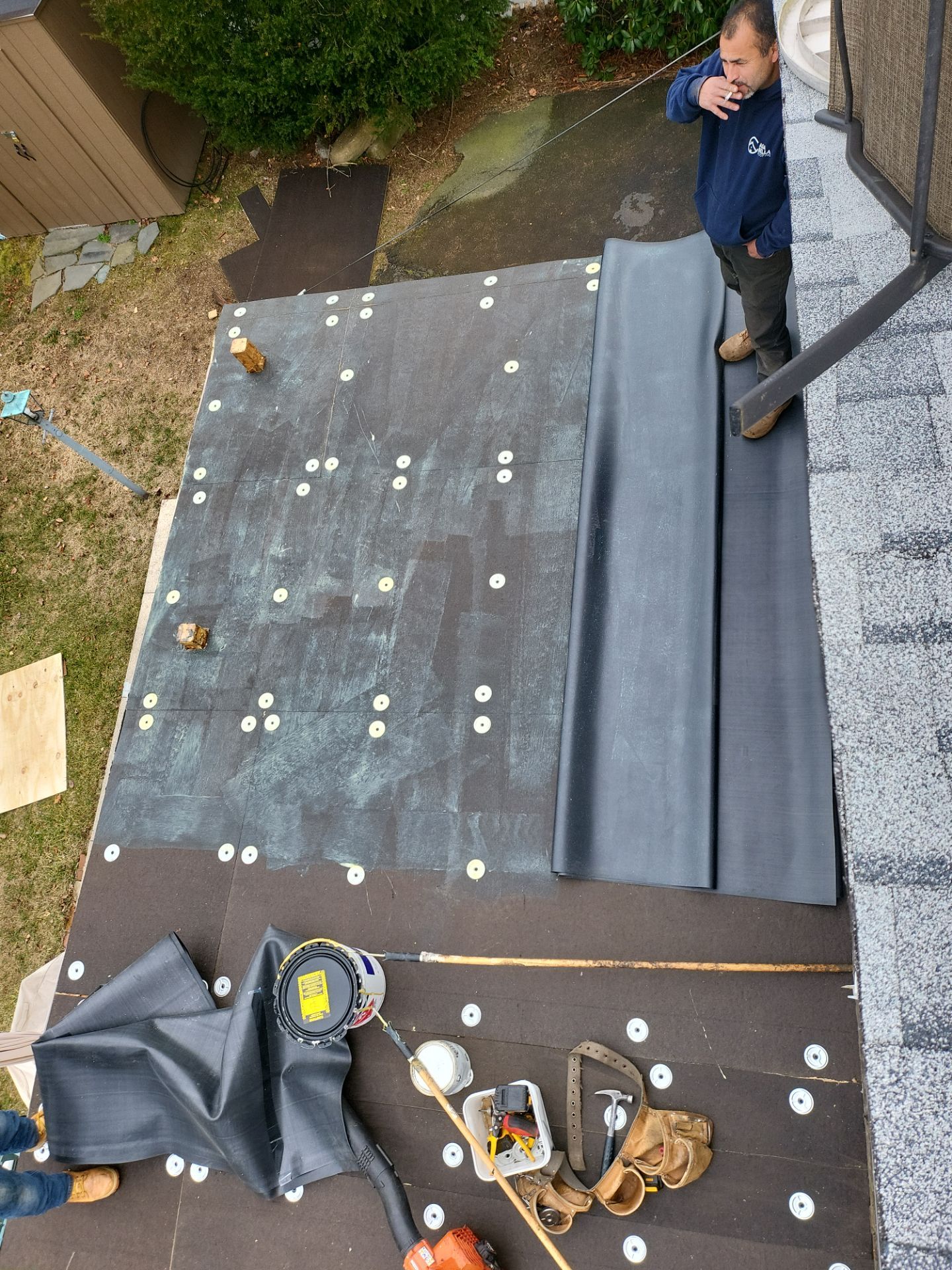 Residential Roofing Installation using Owens Corning TruDefinition Duration Sierra Gray by A Plus Exterior