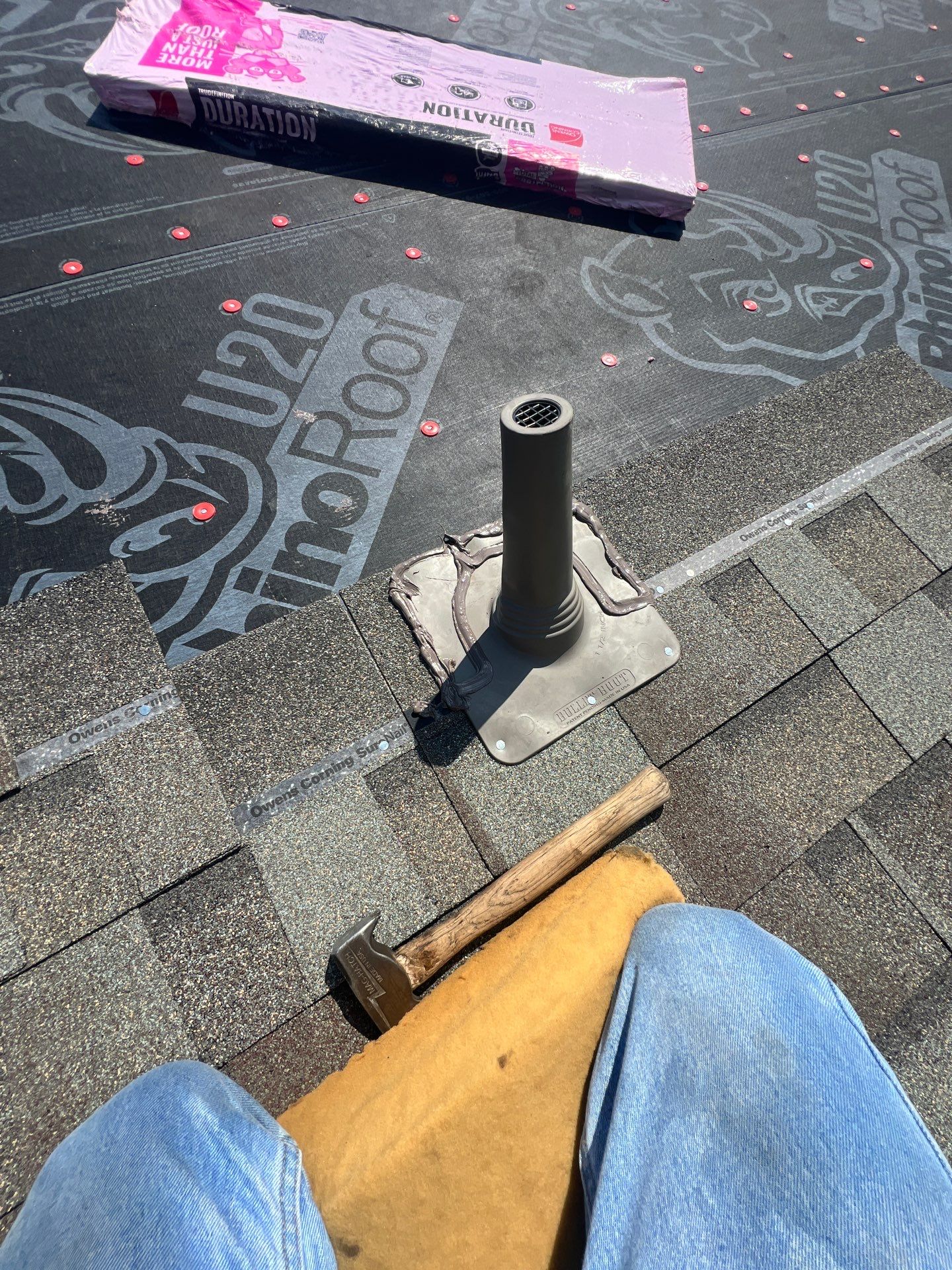 Residential Roofing Installation using Owen's Corning Duration (Lifetime) Shingles by Roof Repair Company