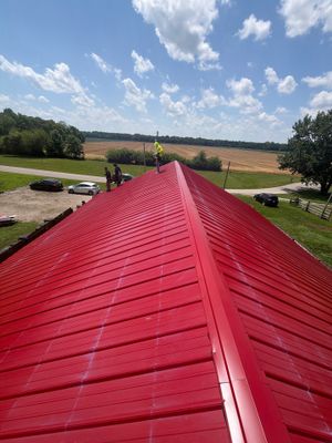 Classic Rib Metal Roofing - Dark Red by Hoel Roofing & Remodeling
