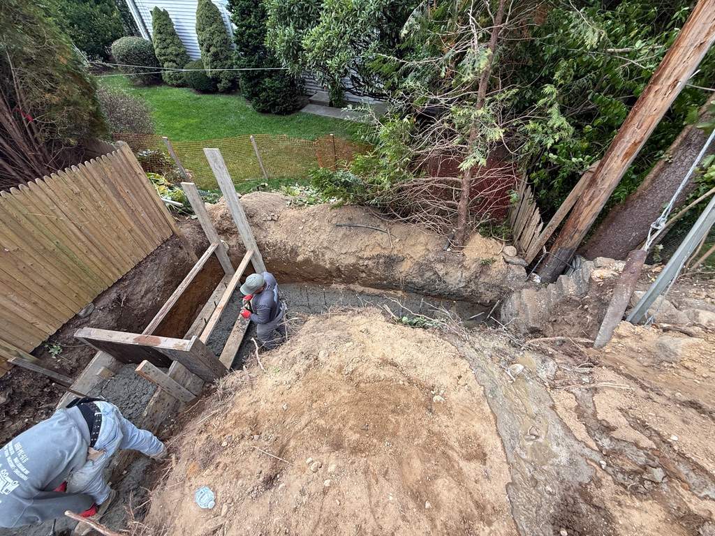 Concrete Retaining Wall Construction in Port Washington by Medina Design & Development Group