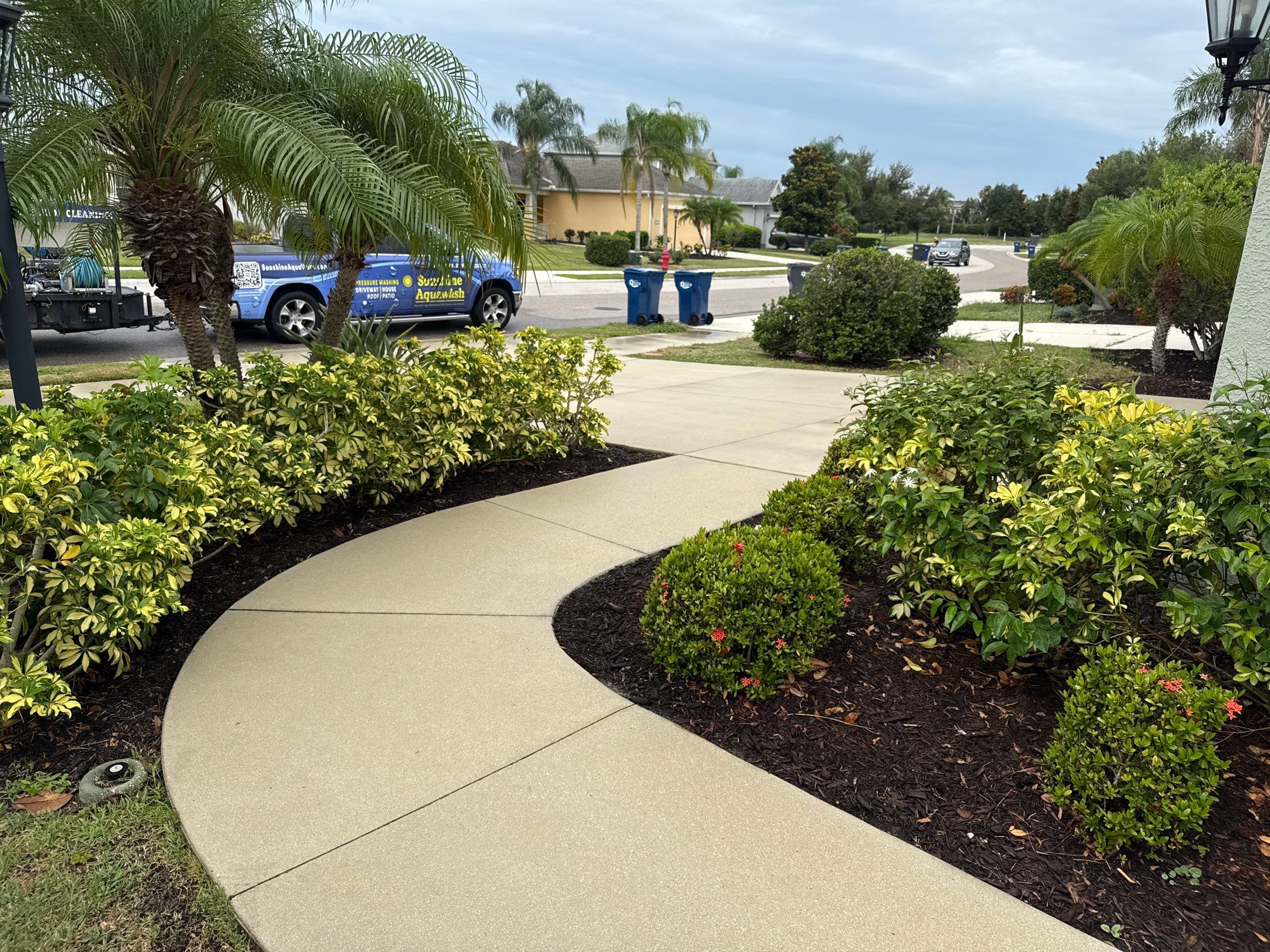 Vinyl Fence & Concrete Cleaning in Central Park at Lakewood Ranch, FL by Sunshine AquaWash