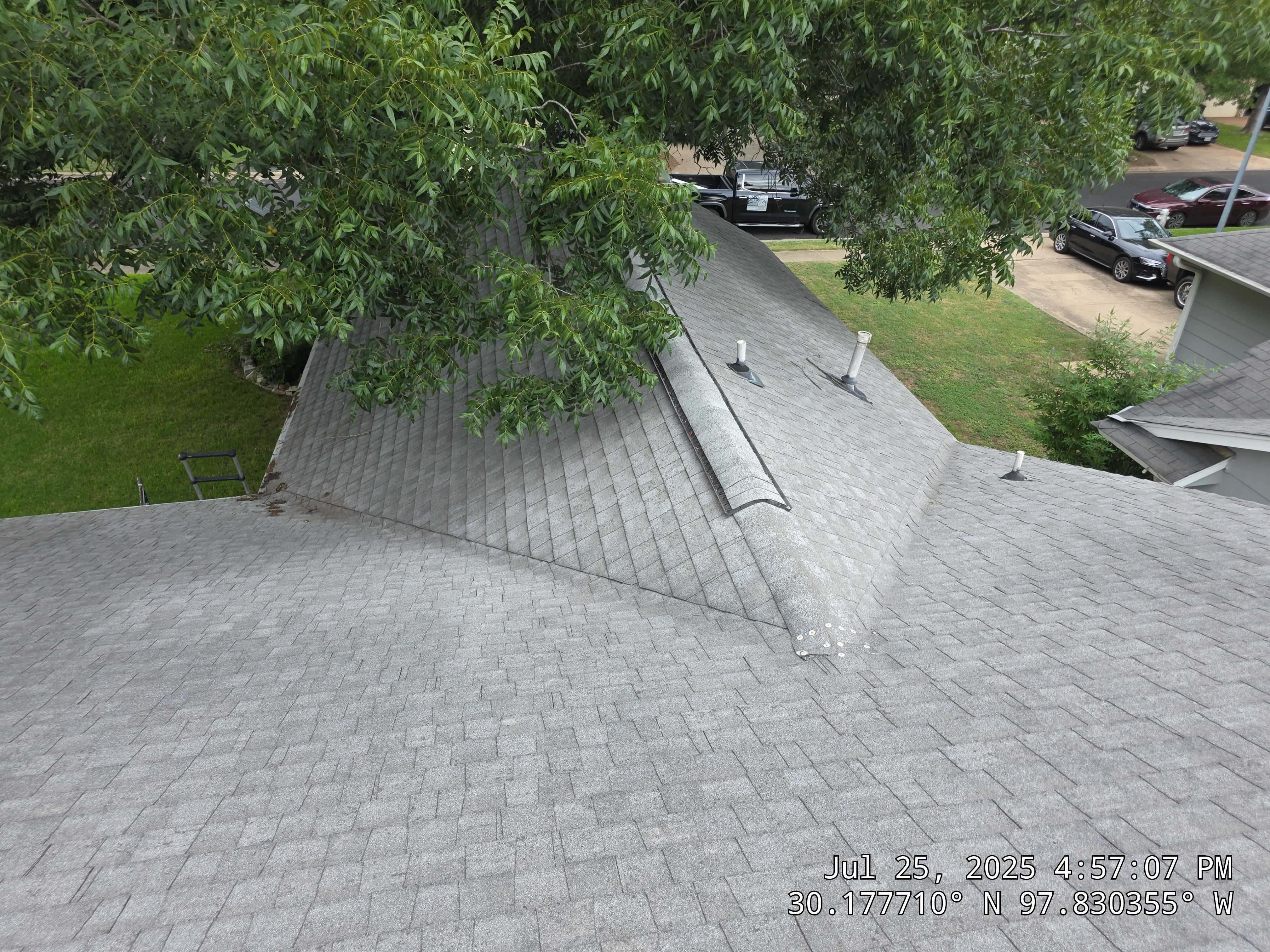 Architectural Shingle Roofing Replacement and Gutter Restoration in Austin by Caliber Restoration LLC