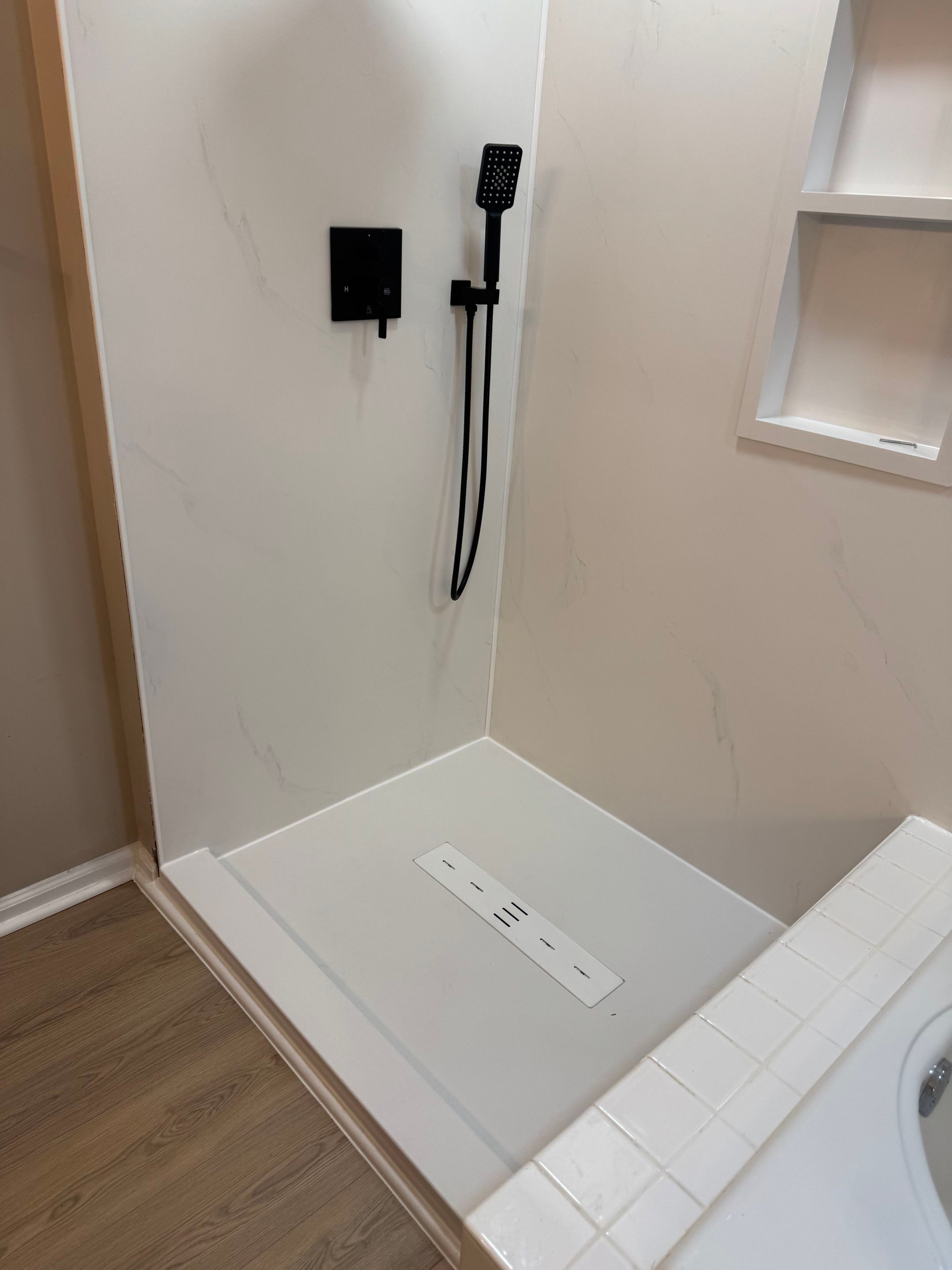 Modern Bathroom Remodel with Walk-In Shower in Fort Washington by Window Depot of Annapolis