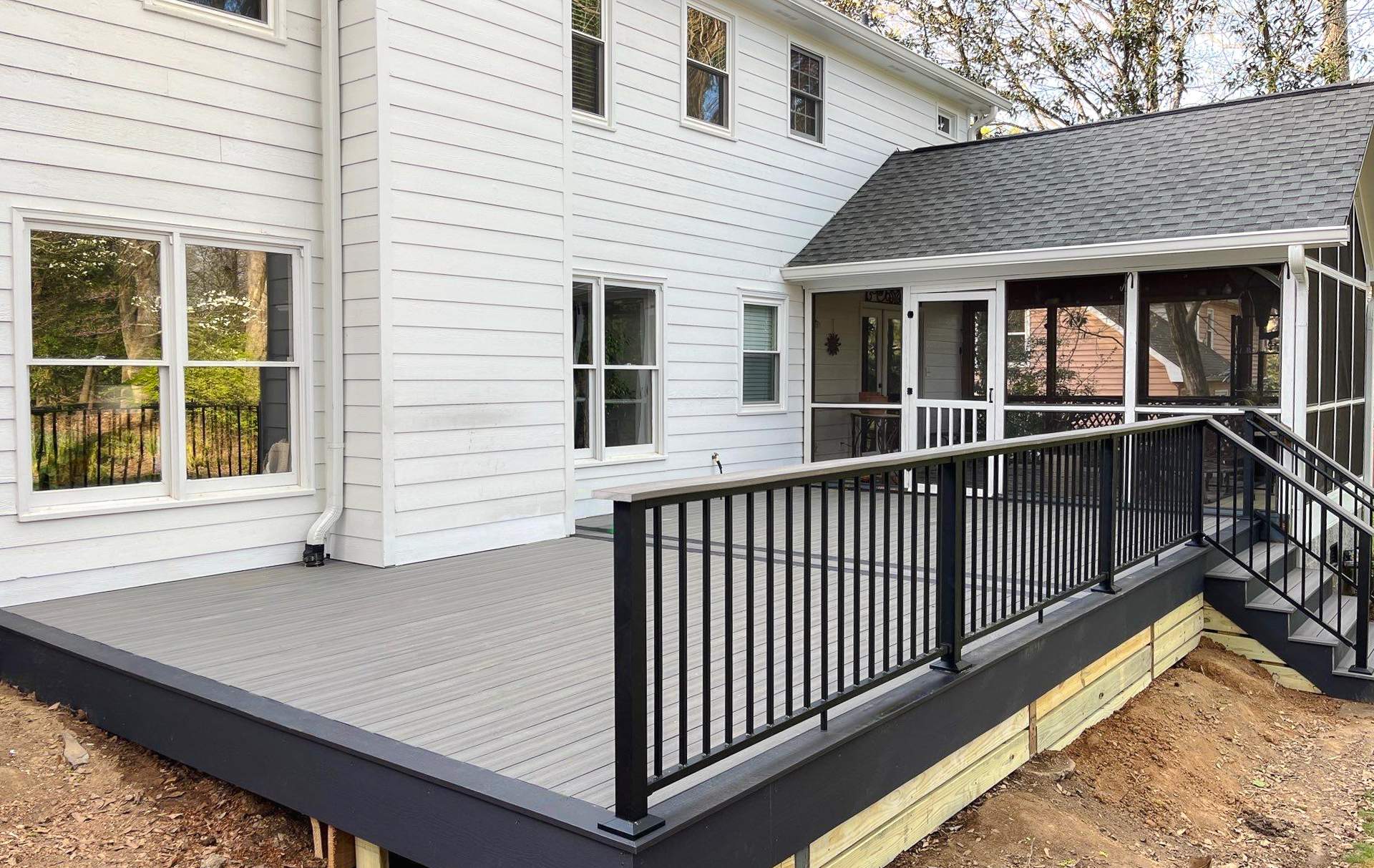 Deck Resurface using Deckorators Voyage Series and ALX Contemporary Cable Railing by Nelson Exteriors 