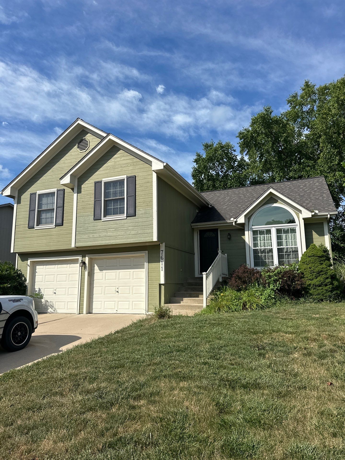 Split Entry in Smokey Ash Craneboard D7 by EEC  Windows, Siding & Roofing 