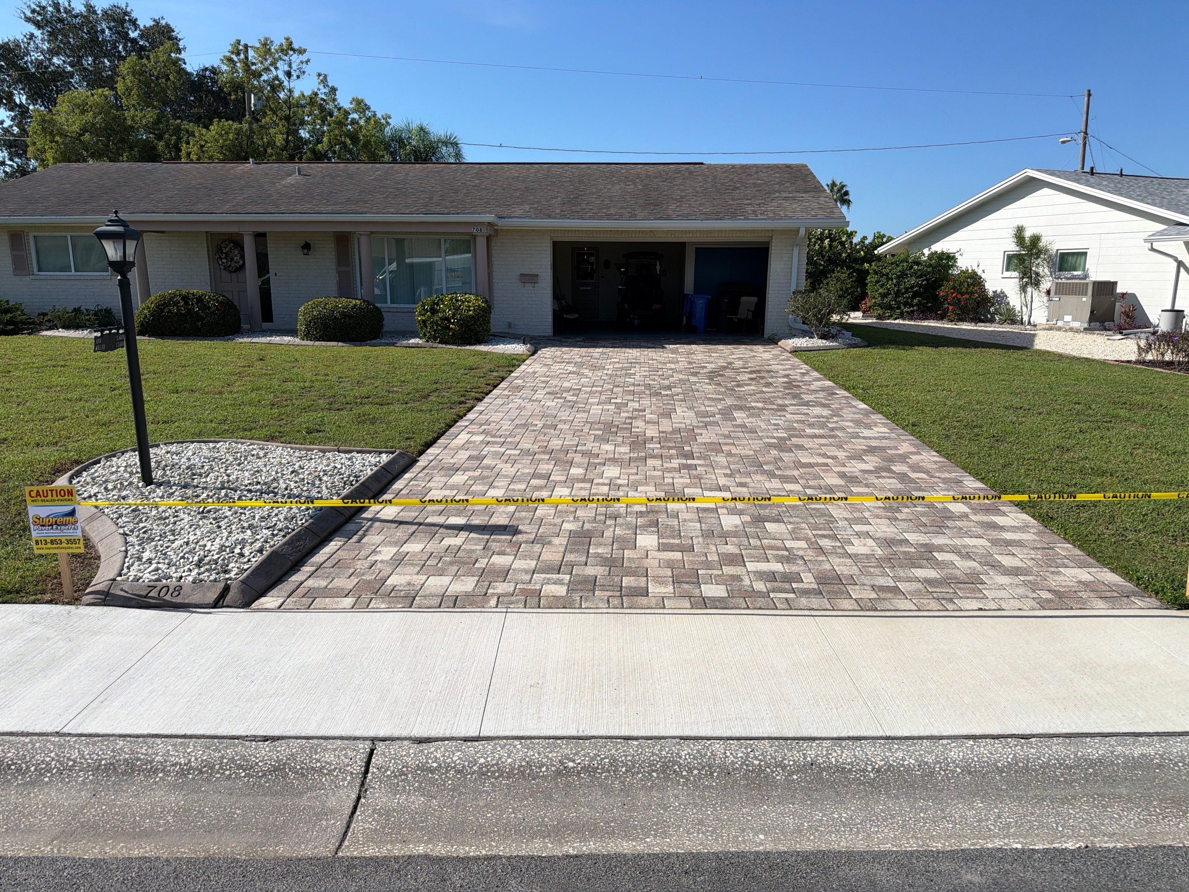 Sun City Center Paver Driveway and Porch Sealing Project by Supreme Paver Experts