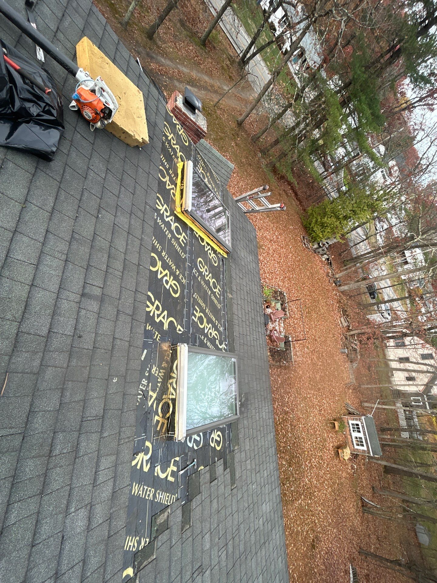 Chelmsford Triple Skylight Leak Repair with Fascia & Shingle Restoration by Mighty Dog Roofing of Greater Middlesex County