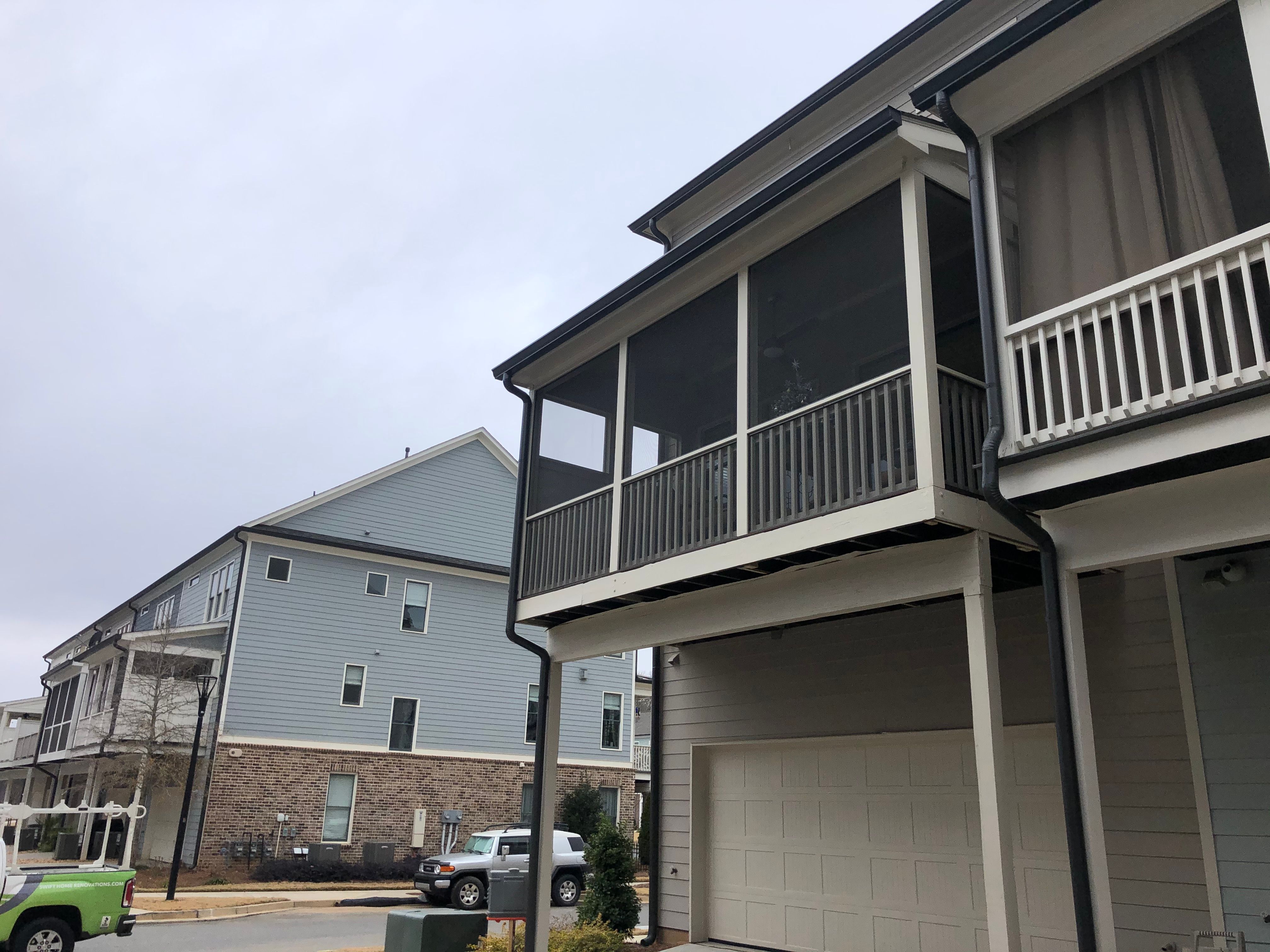 Screened Porch Conversion and Balcony Upgrade in Woodstock by Swift Home Renovations 