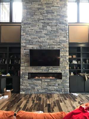 Gas Fireplace + Stone