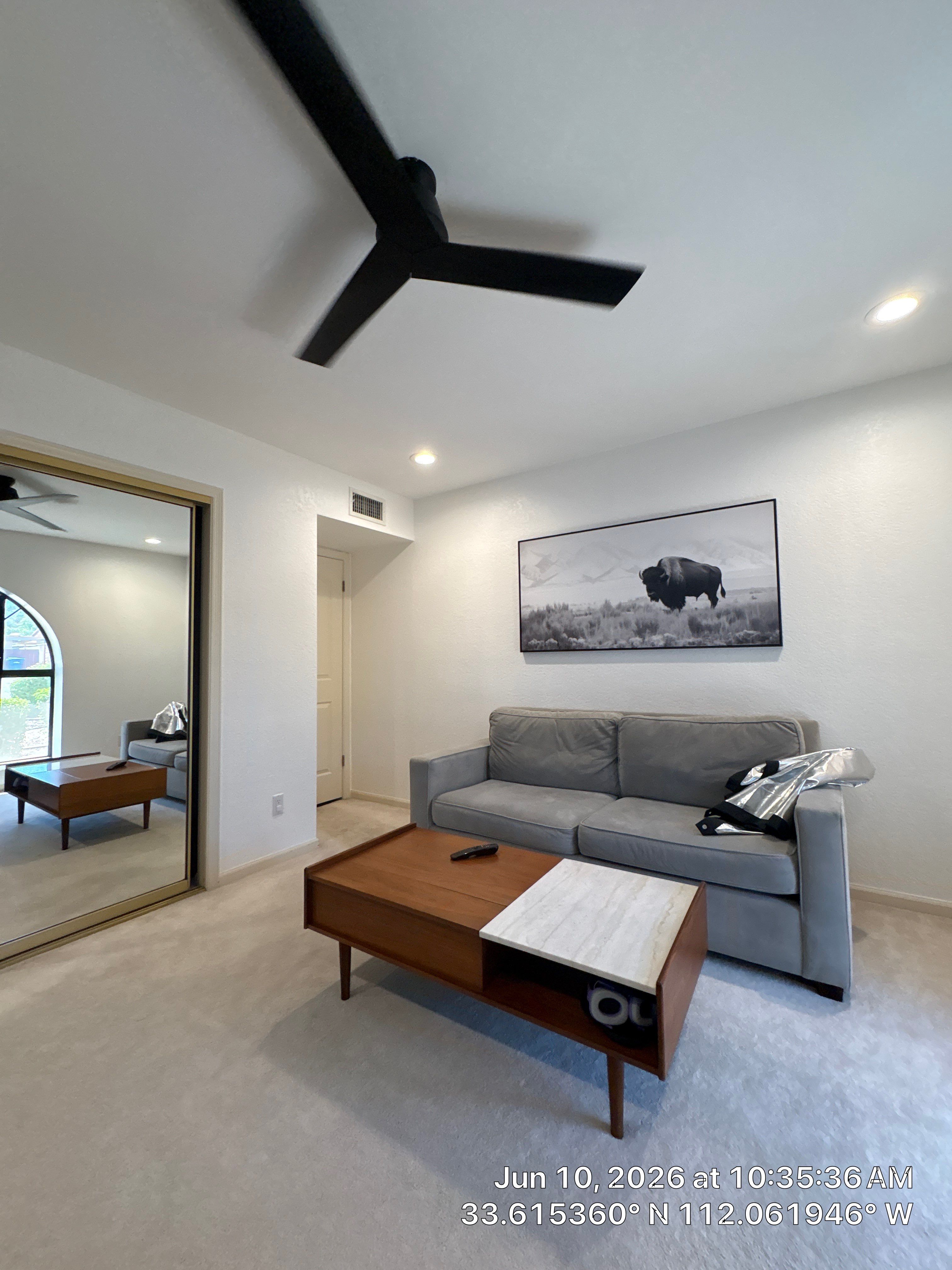 Modern Ceiling Fan and Recessed Lighting Installation in Phoenix by CompanyCam Sales Demo