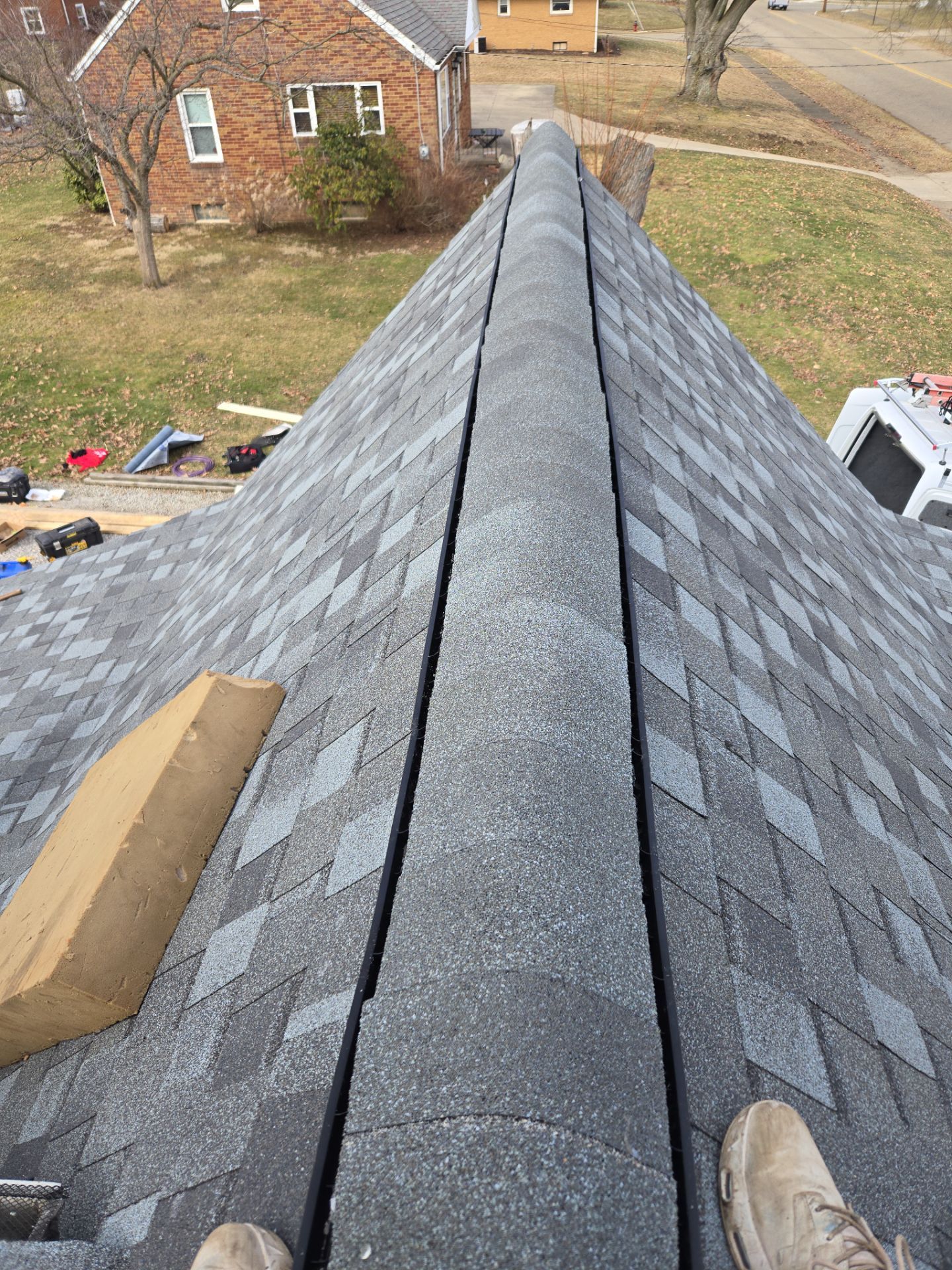 Atlas Pinnacle, Color, Coastal Granite, Drip Edge, Color, Black by Eagle Eye Roofing