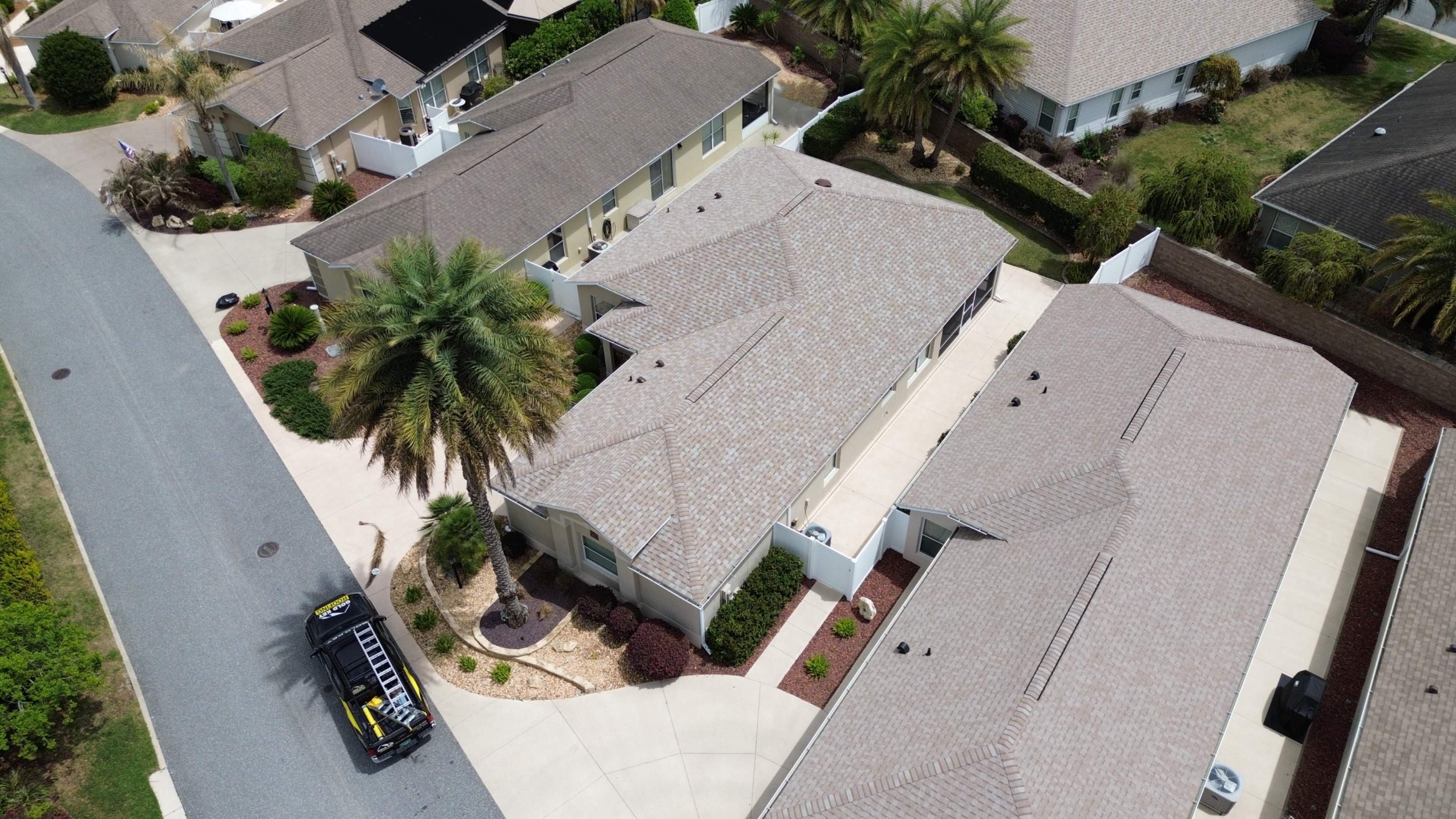 Drone pictures in The Villages  by Gold Key Roofing
