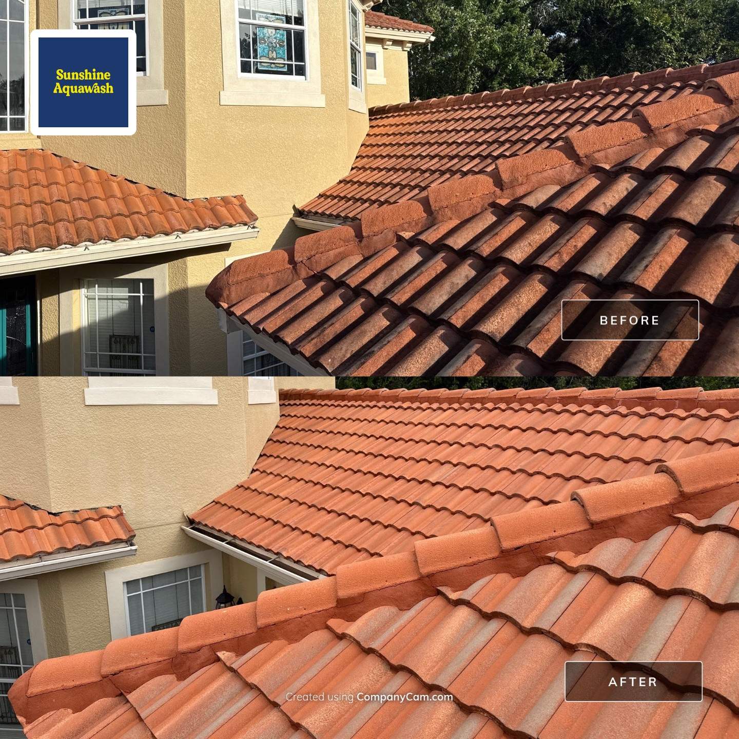 Soft Wash Tile Roof Cleaning in Sonoma Community, Sarasota, FL by Sunshine AquaWash