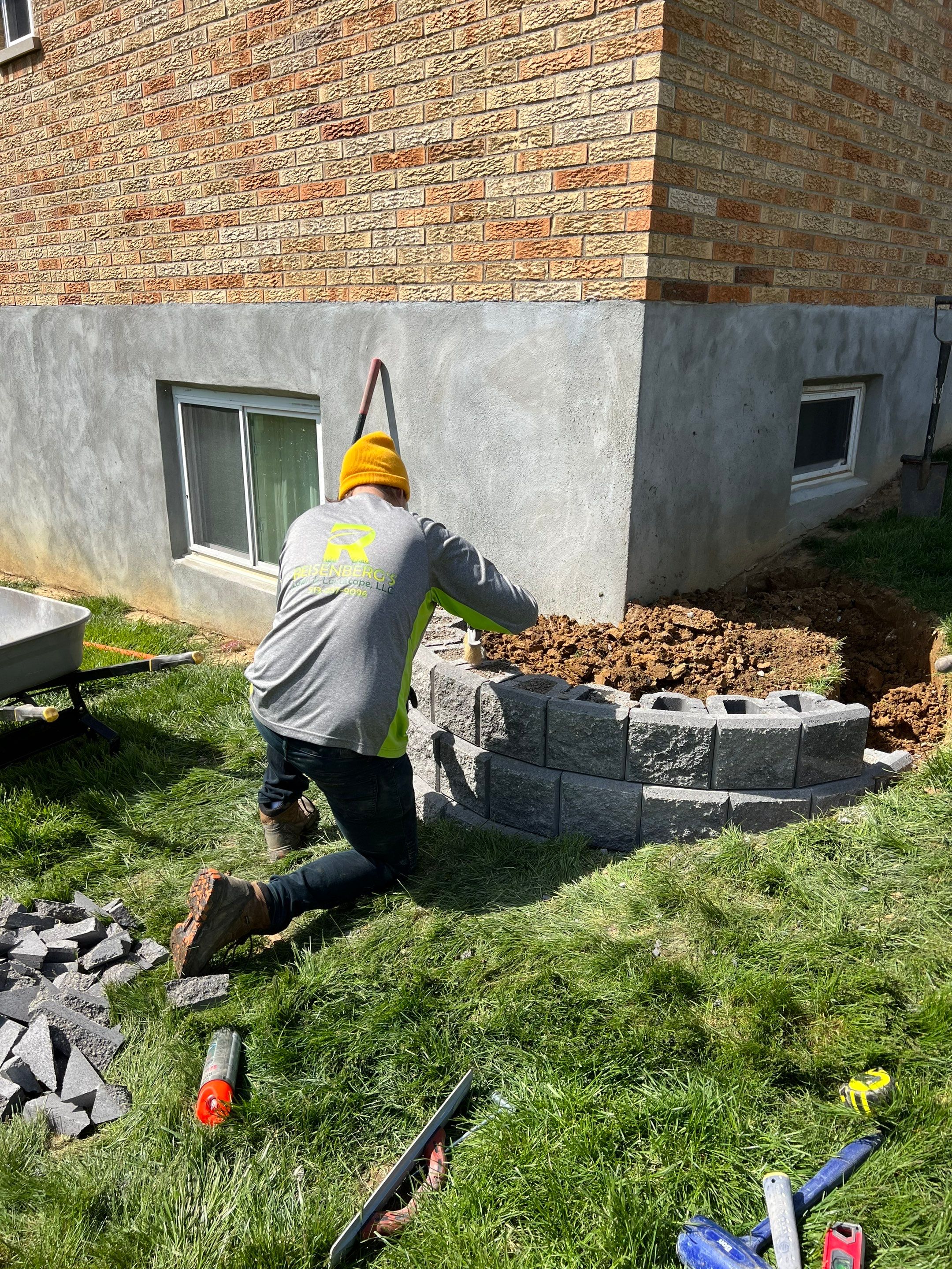 Wall Installation and Gravel Bed Creation by Reisenberg’s Lawn & Landscape, LLC