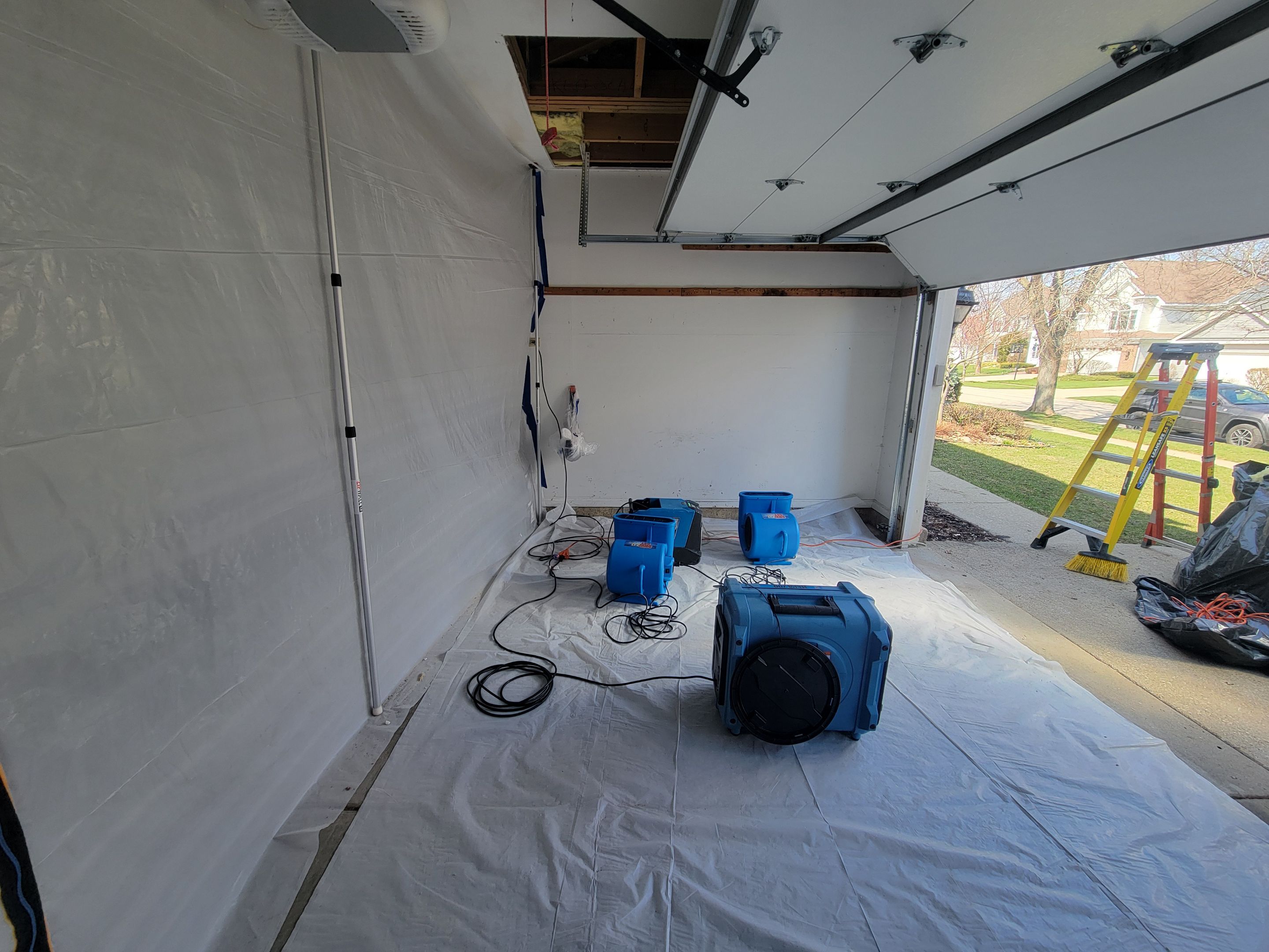 Garage Ceiling Water Damage/Mold Remediation by Chicagoland Water Medics