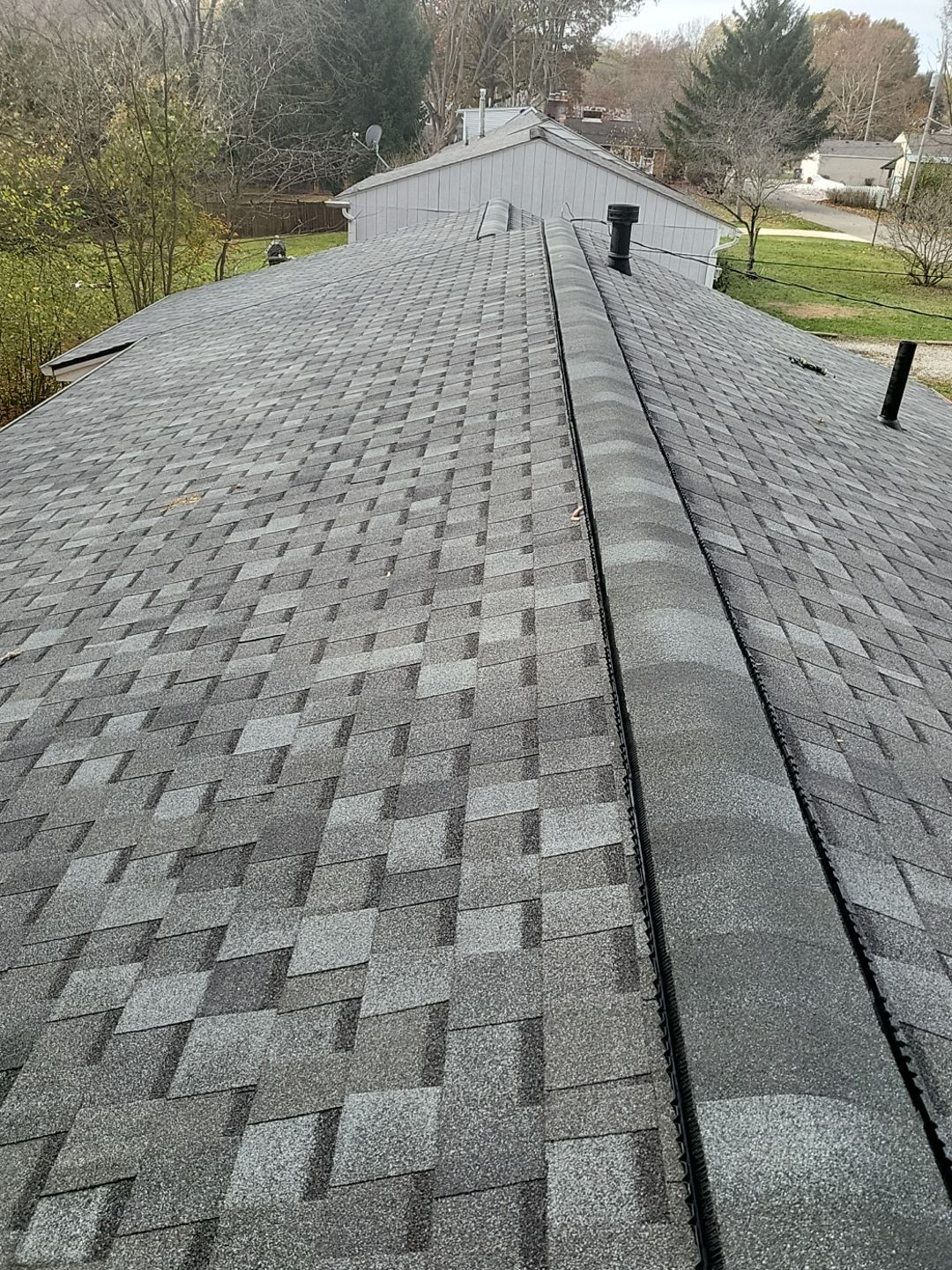 ATLAS PINNACLE COLOR: COASTAL GRANITE DRIP EDGE: BLACK by Eagle Eye Roofing
