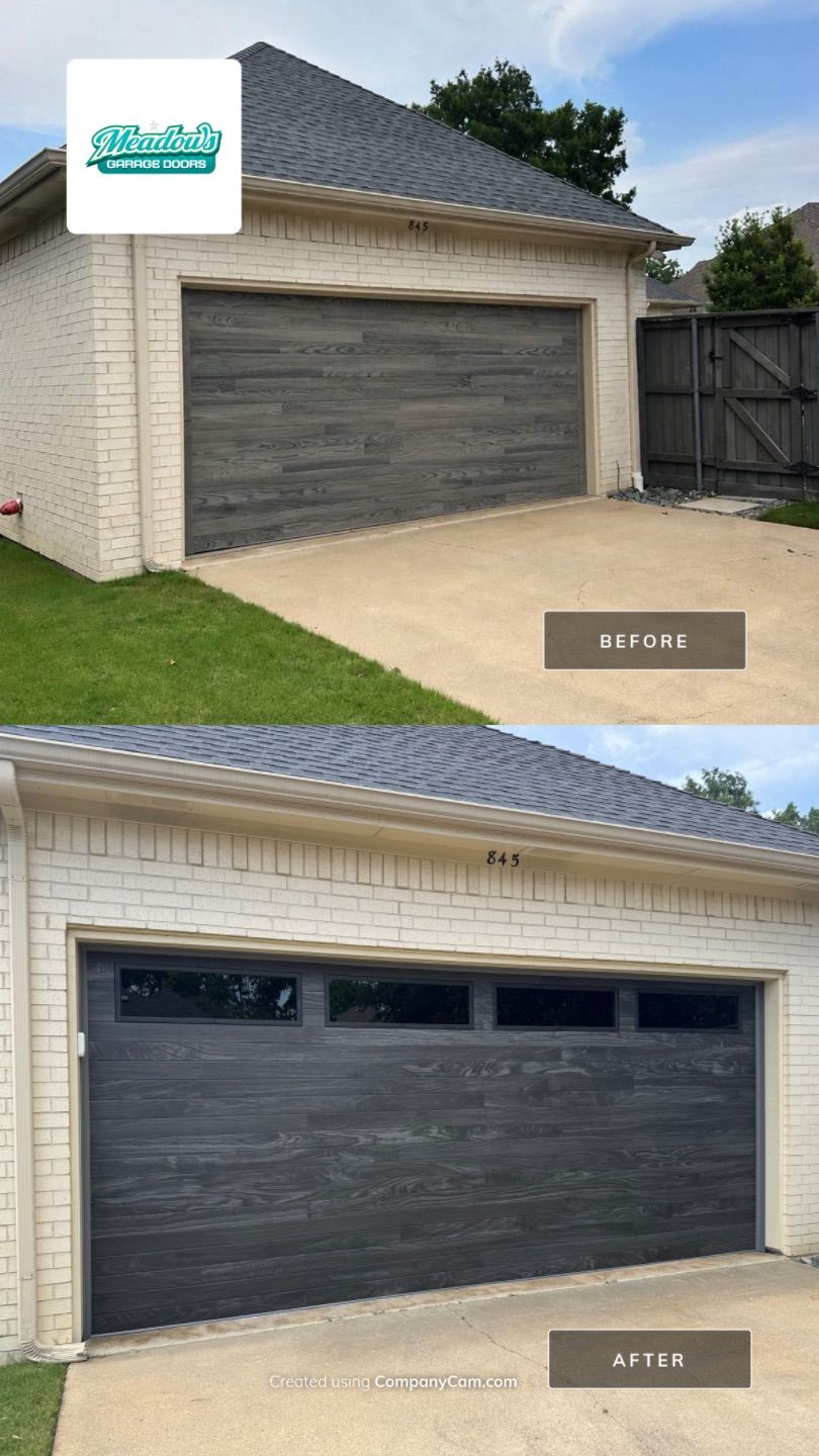 CHI Plank Garage Door Installation with Highlift Tracks in Coppell by Meadows Garage Doors