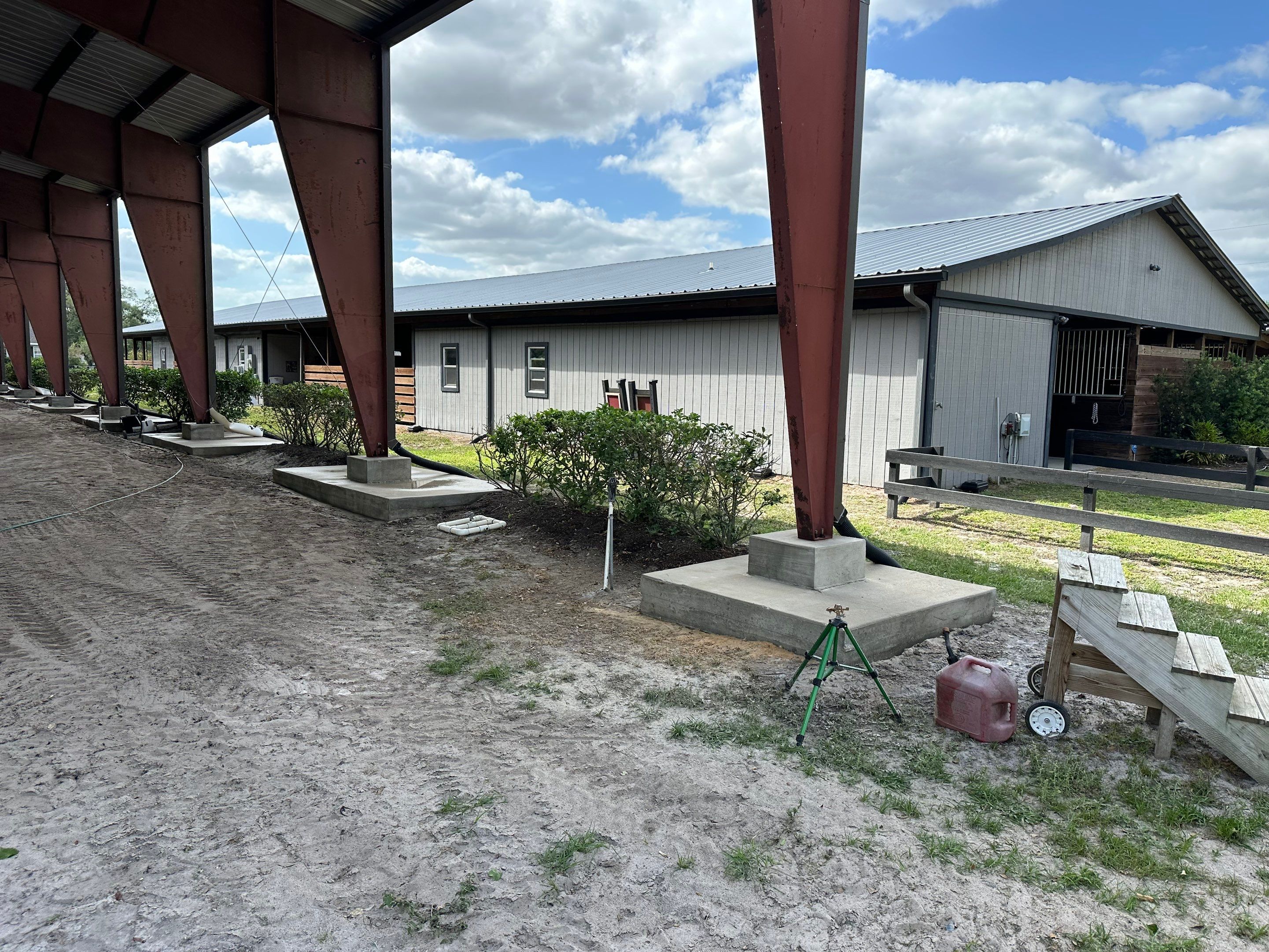 Vinyl Horse Fence & Concrete Pier Cleaning at Lesley Cox Equestrian, Parrish, FL | Sunshine AquaWash by Sunshine AquaWash