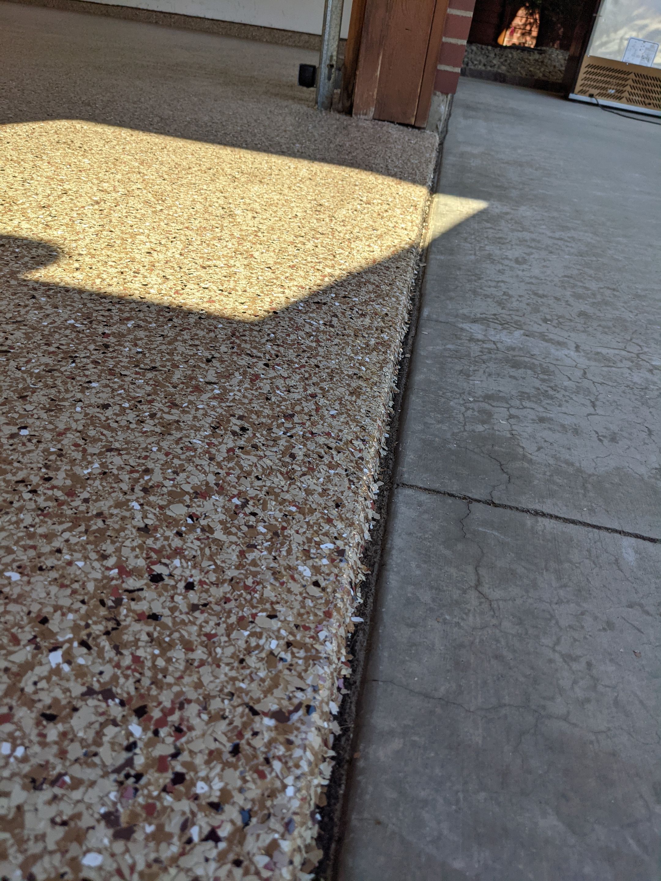 Garage Transformation using Pecan Coloway by Croc Coatings, LLC
