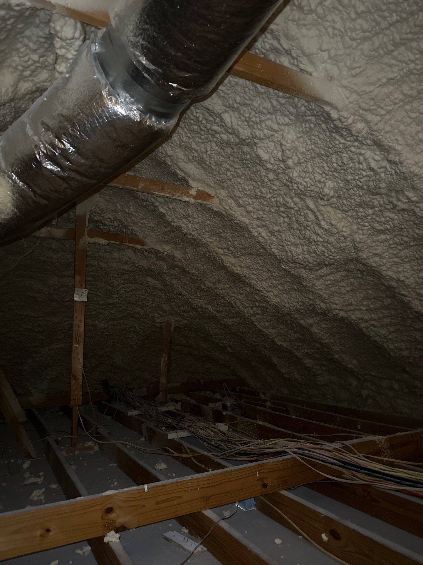 Spray foam insulation removal & re spray by Apex Insulation Solutions