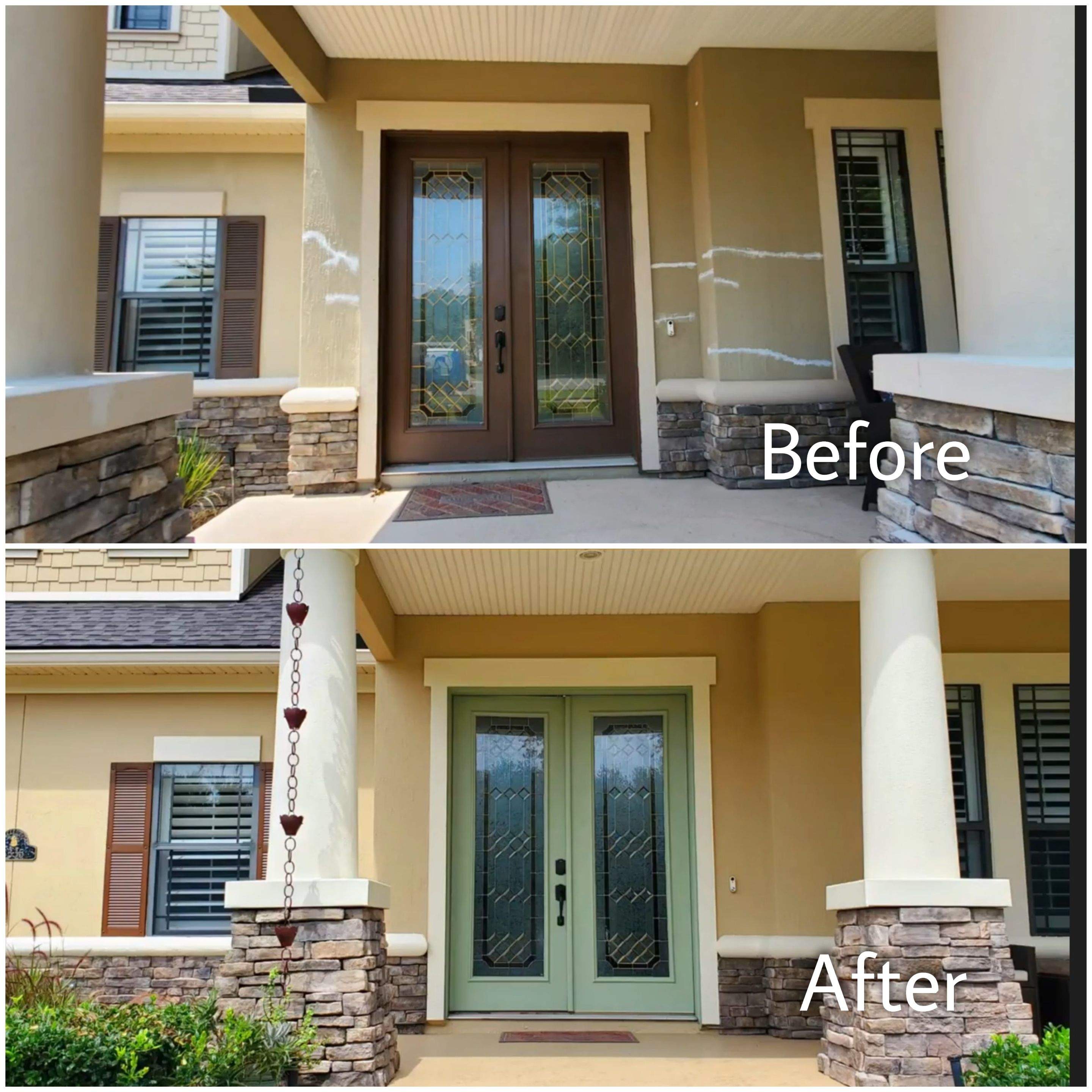 Stucco Crack Repairs and Exterior Painting in Jacksonville FL 32226 by A New Leaf Painting, LLC