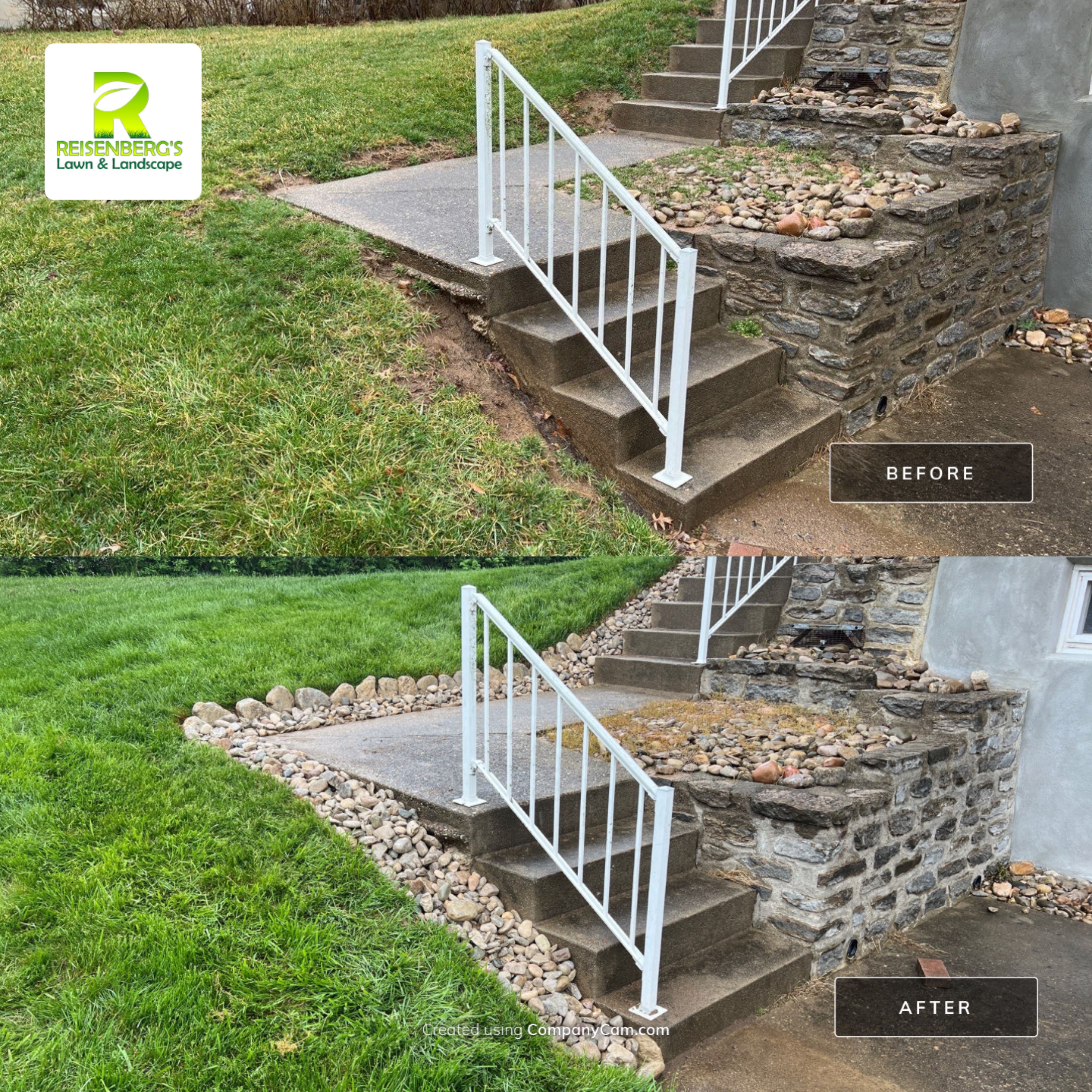 Wall Installation and Gravel Bed Creation by Reisenberg’s Lawn & Landscape, LLC