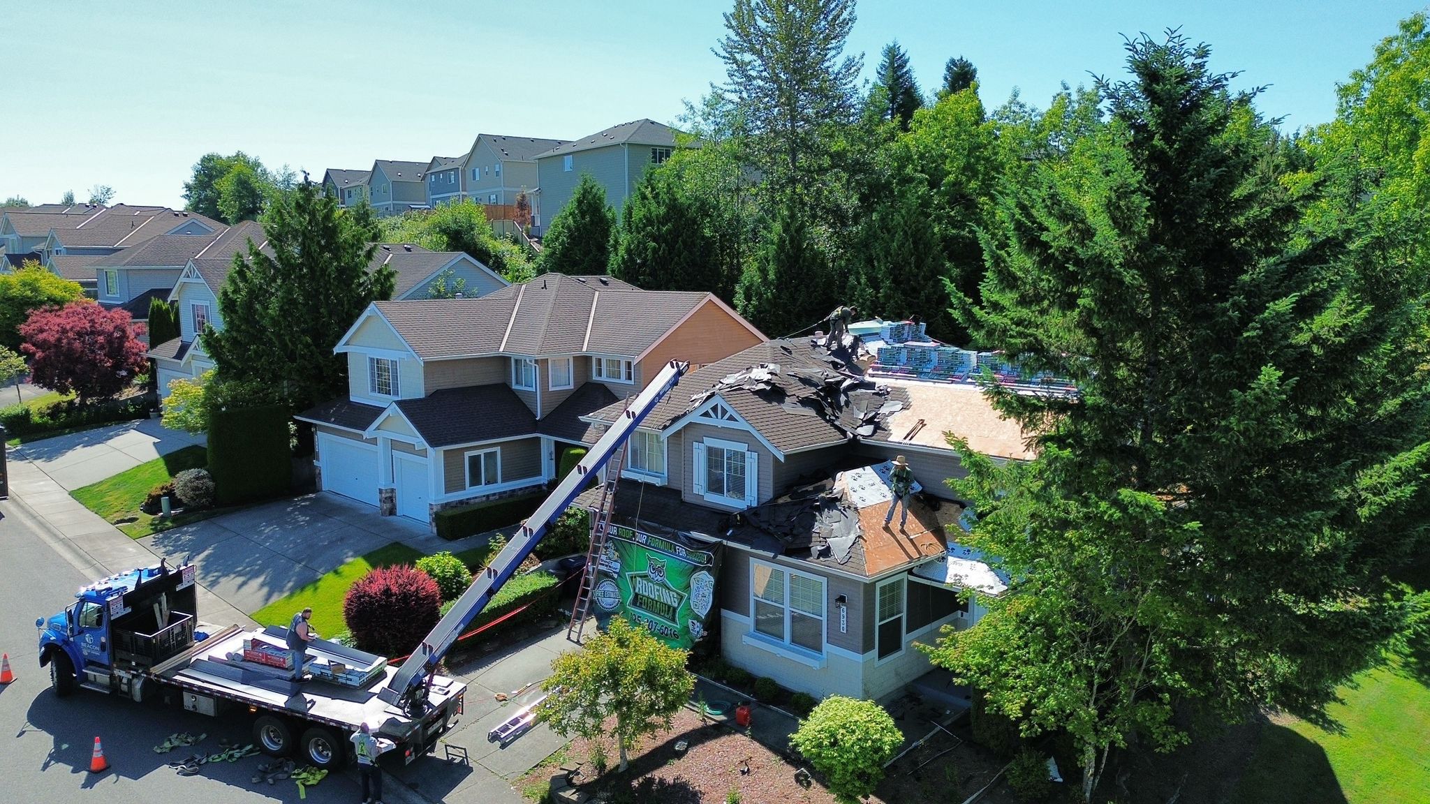 Residential Roofing Installation using GAF UHDZ Shingles by Roofing Formula LLC