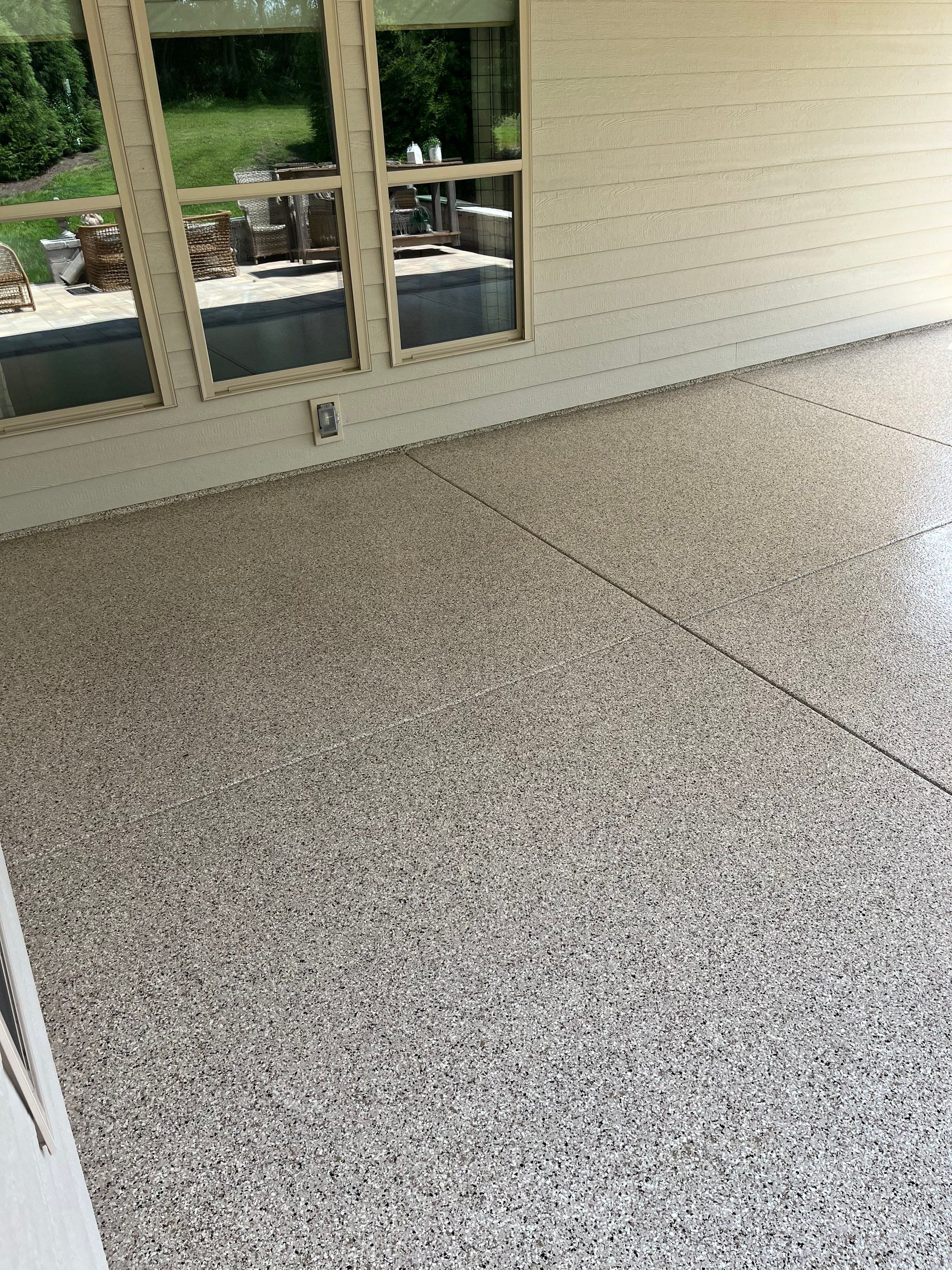 Patio Floor Coating using Shoreline by My Garage Floor Guys