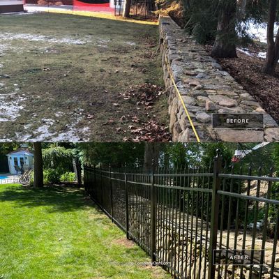 New Black Aluminum fence with matching gate
