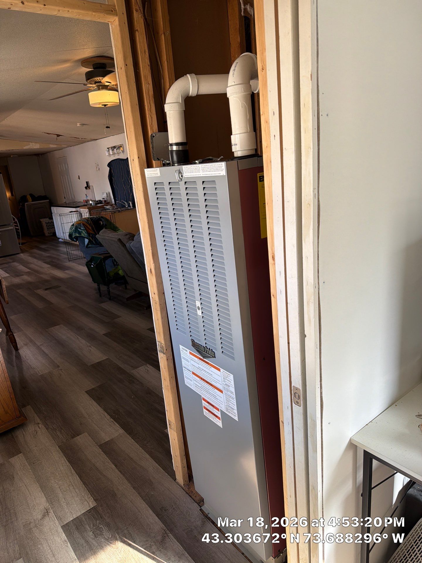 Furnace Replacement and Mobile Home Belly Insulation Project in West Glens Falls by Saffron Elite Home Performance & Building Science