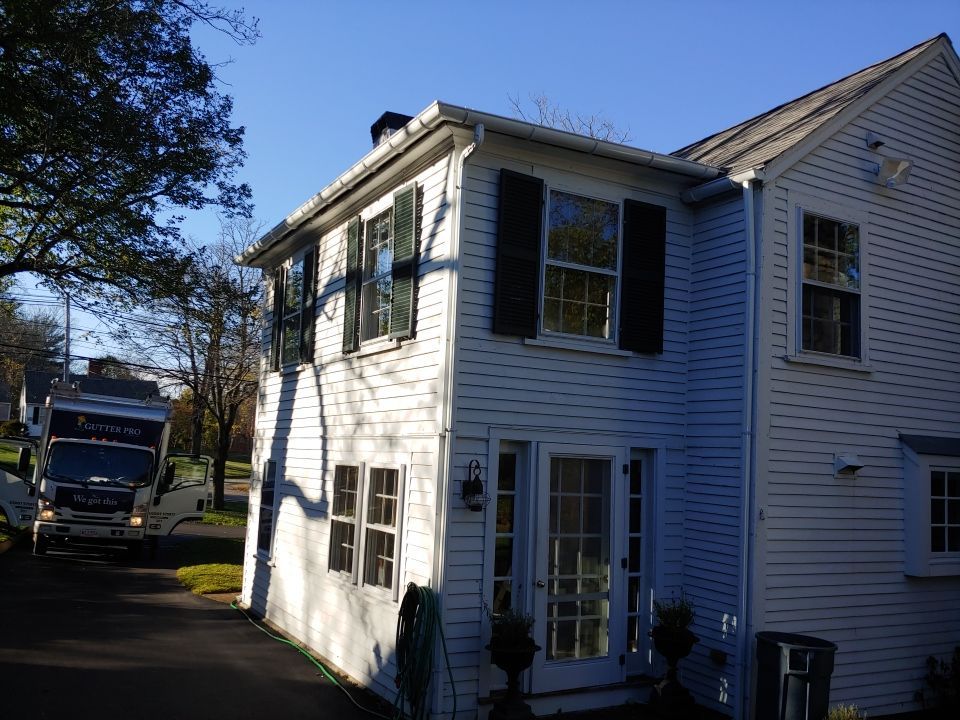 Gutter Installation using 6" Half Round Aluminum Gutter in Hingham, MA by Gutter Pro Enterprises