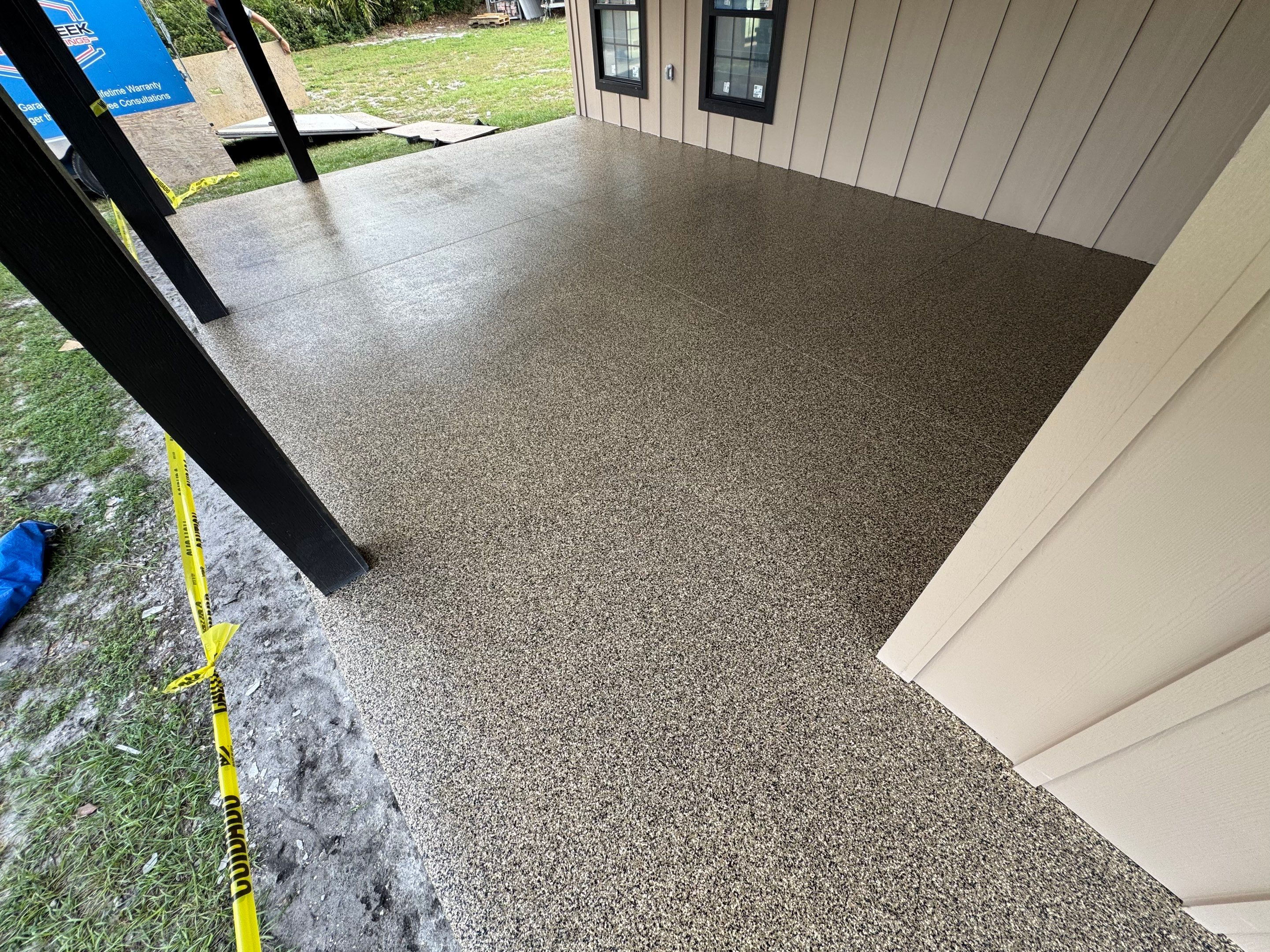 Carport in Hawthorne, FLin Aztec Beige by Cross Creek Concrete Coatings