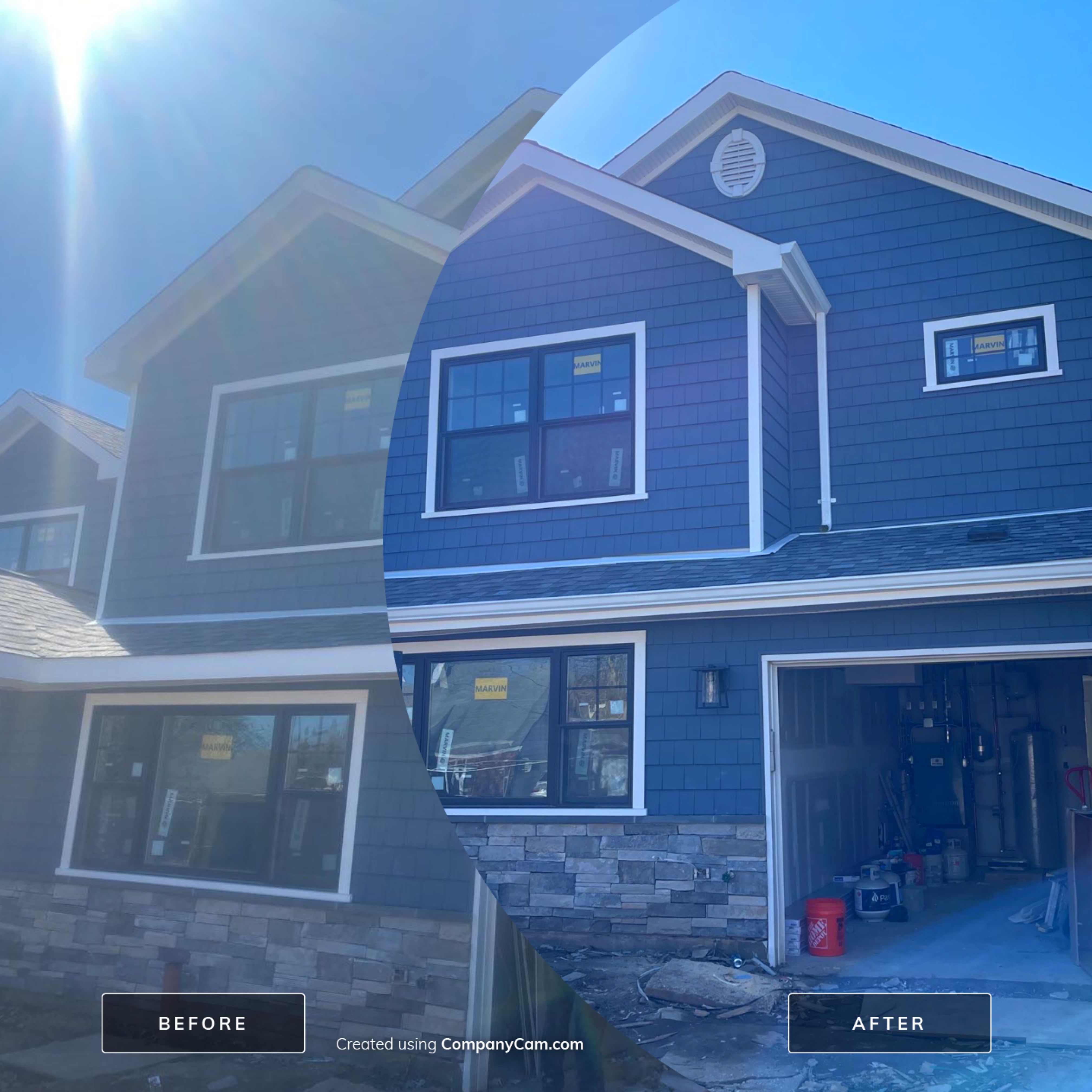 Full House Installation 5" white seamless gutters 2x3 leaders by Above All Gutters 