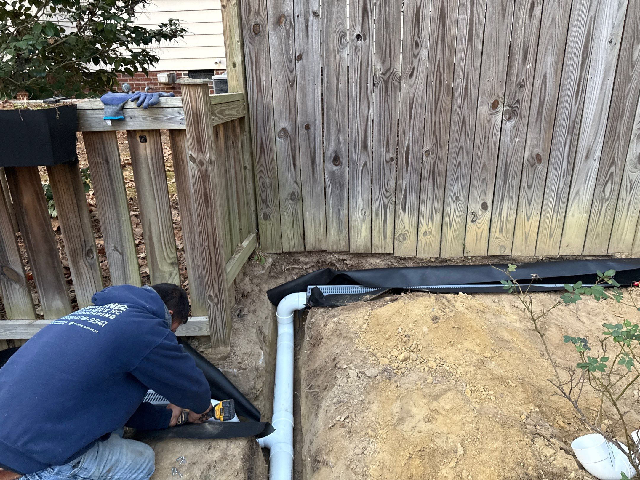 Drainage installation in Durham by Martinez Brother’s Nc Landscaping Inc