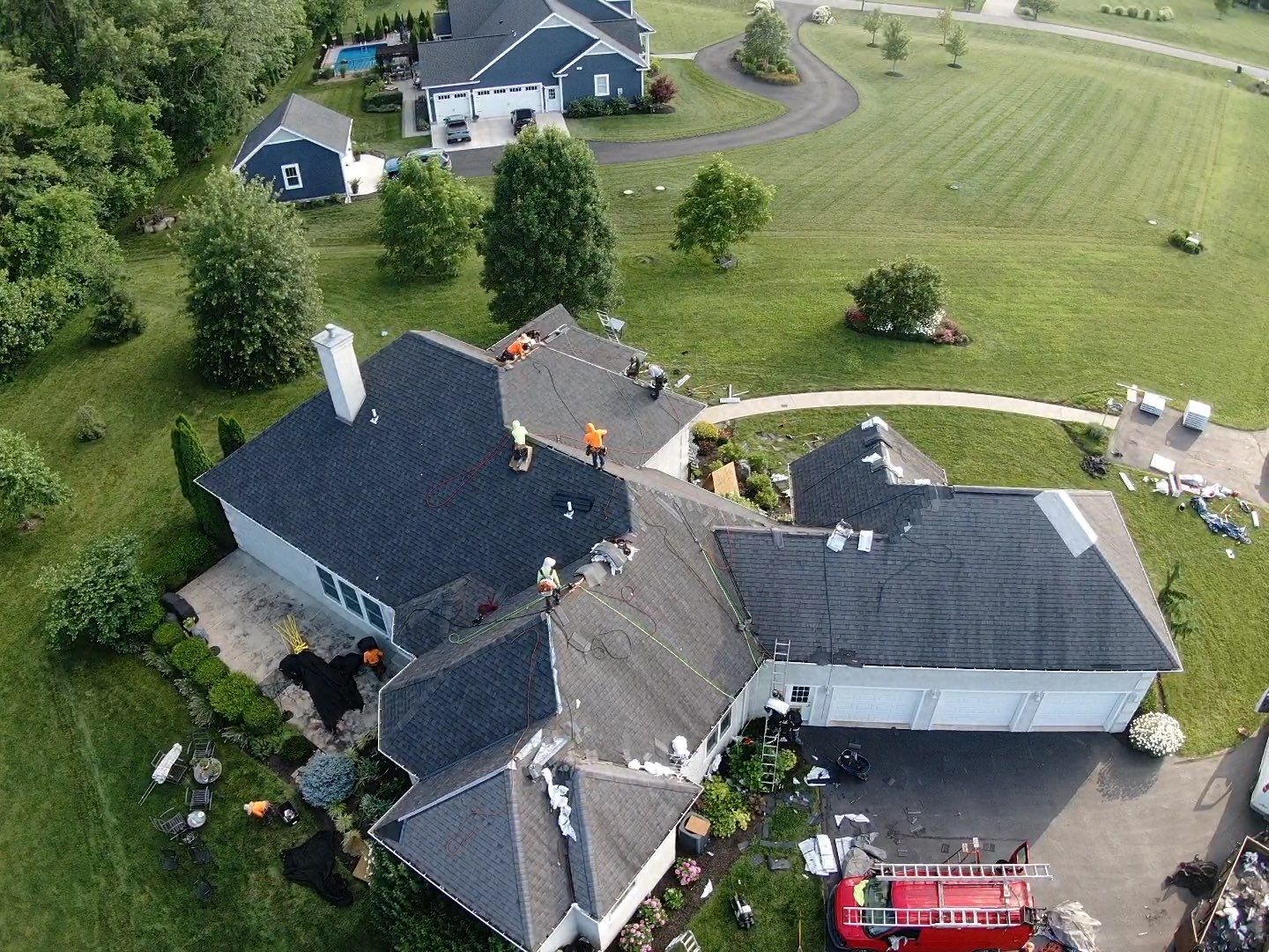 Residential Roofing Installation using Atlas Pinnacle Black Shingles by 614 Exteriors