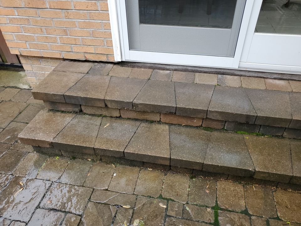 Brick paver clean, sand and seal.  using Polysweep polymeric sand by Northern Power Washing LLC.