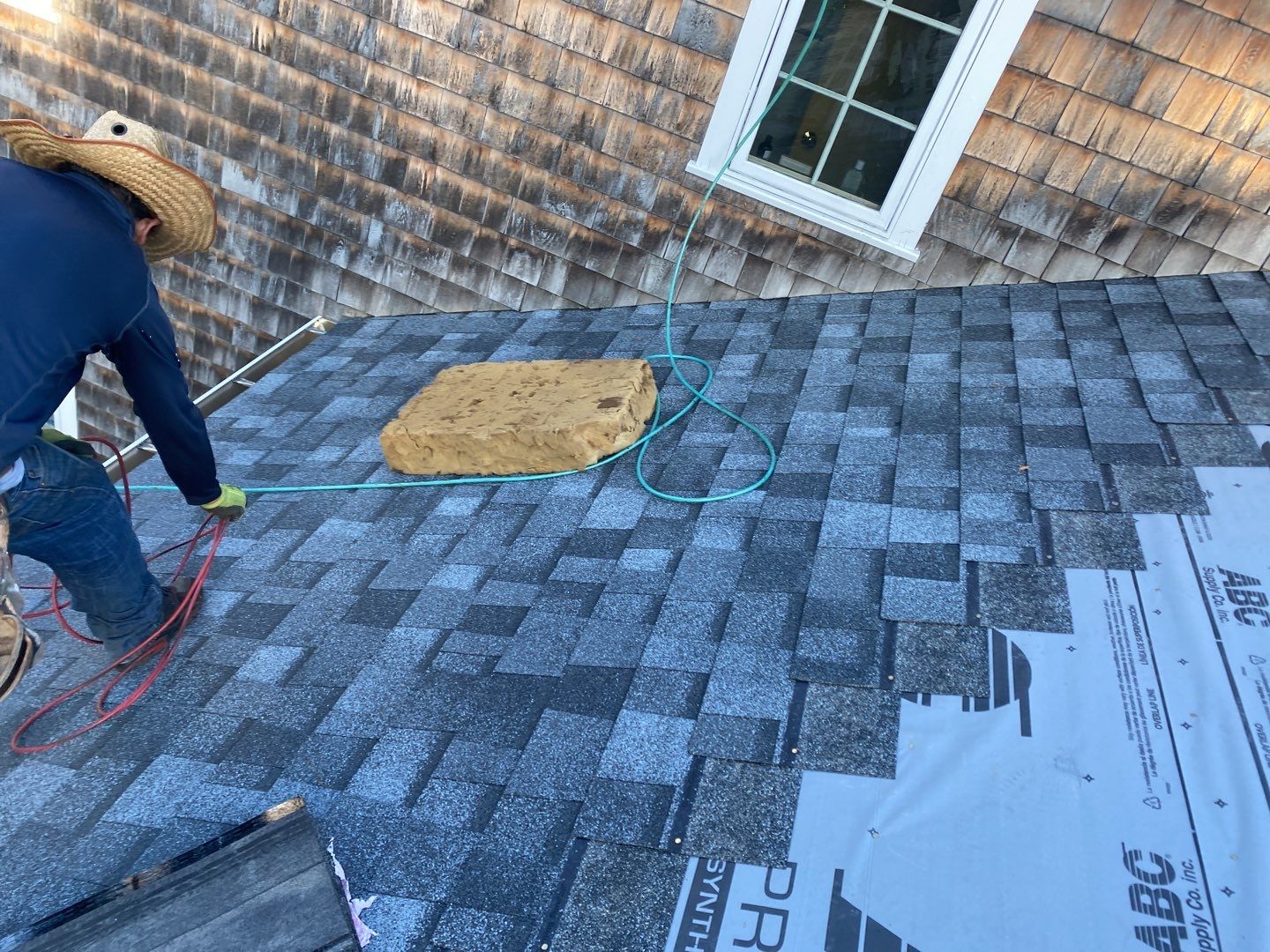 Residential Roofing Installation using Owens Corning Duration Slatestone Gray by A Plus Exterior