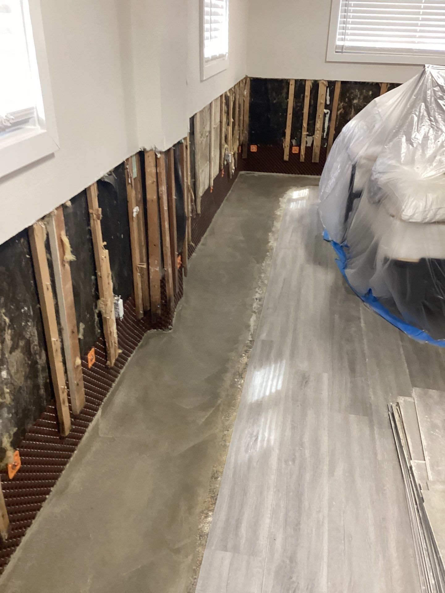 French Drain using pipes by Stone Waterproofing