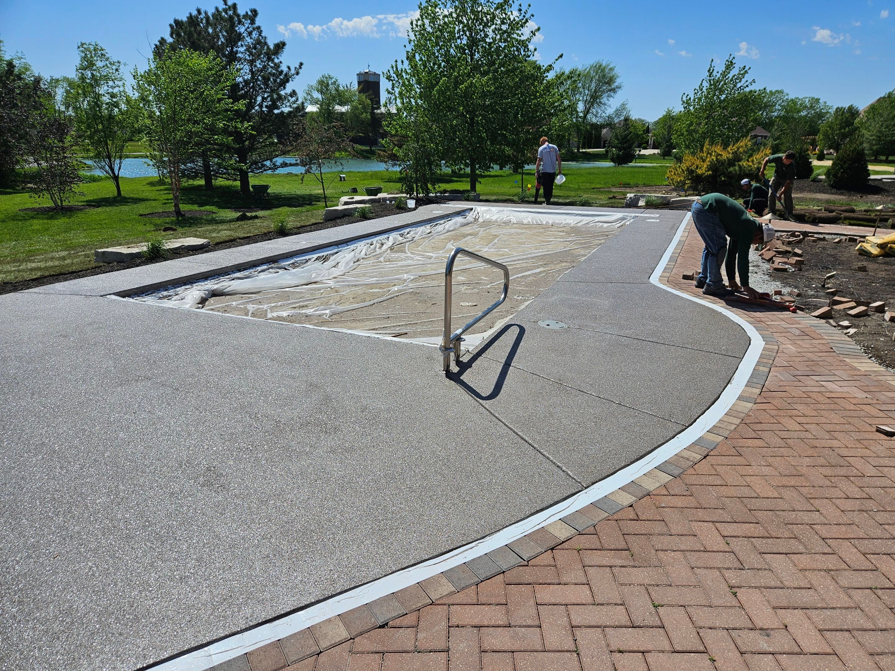 Creekbed Pool Deck Concrete Coating by Level 10 Coatings
