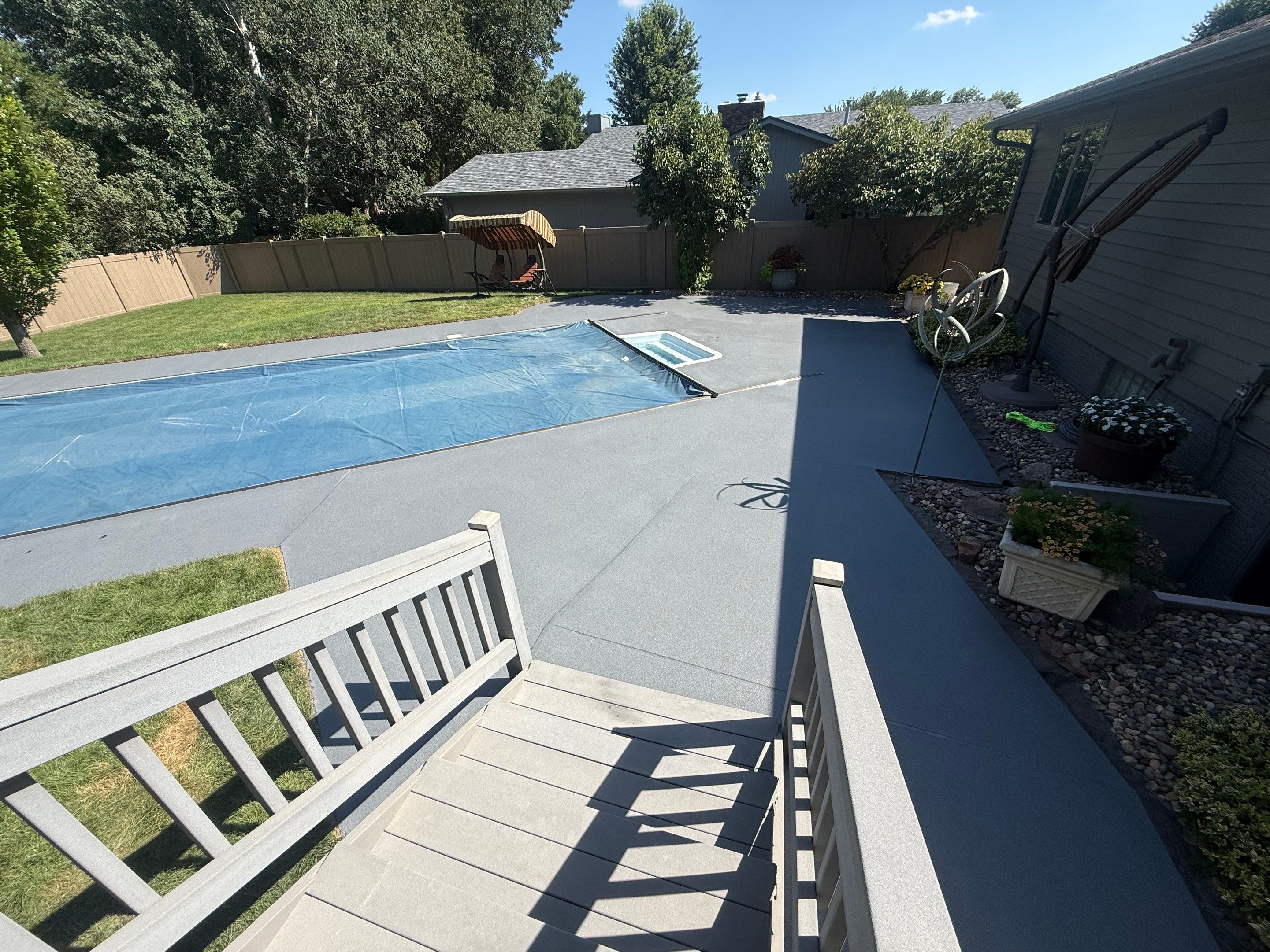 Residential Pool Deck Resurfacing in Sioux Falls by Select Painting, Coatings & Garage Cabinets