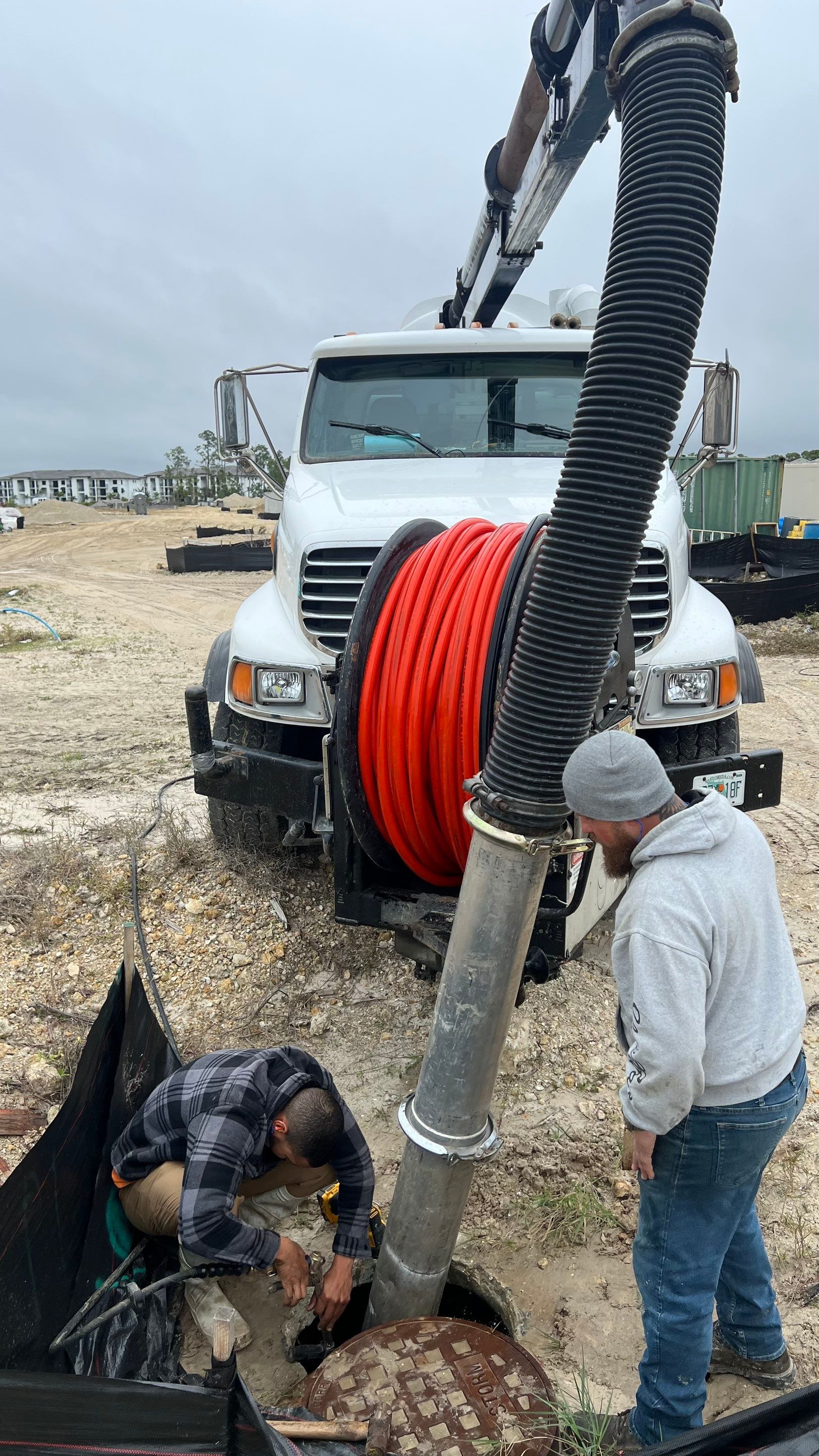 New Residential Construction Community Sewer System Cleaning by APS Power & Water