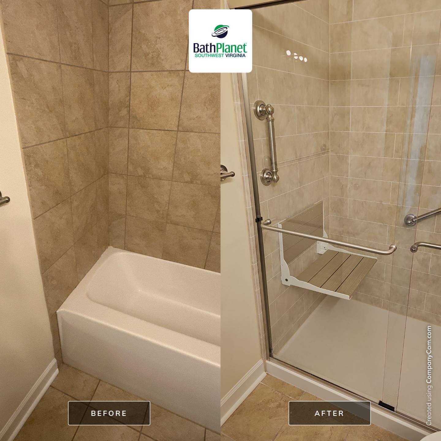 Tub to Shower by BathPlanet SW Virginia