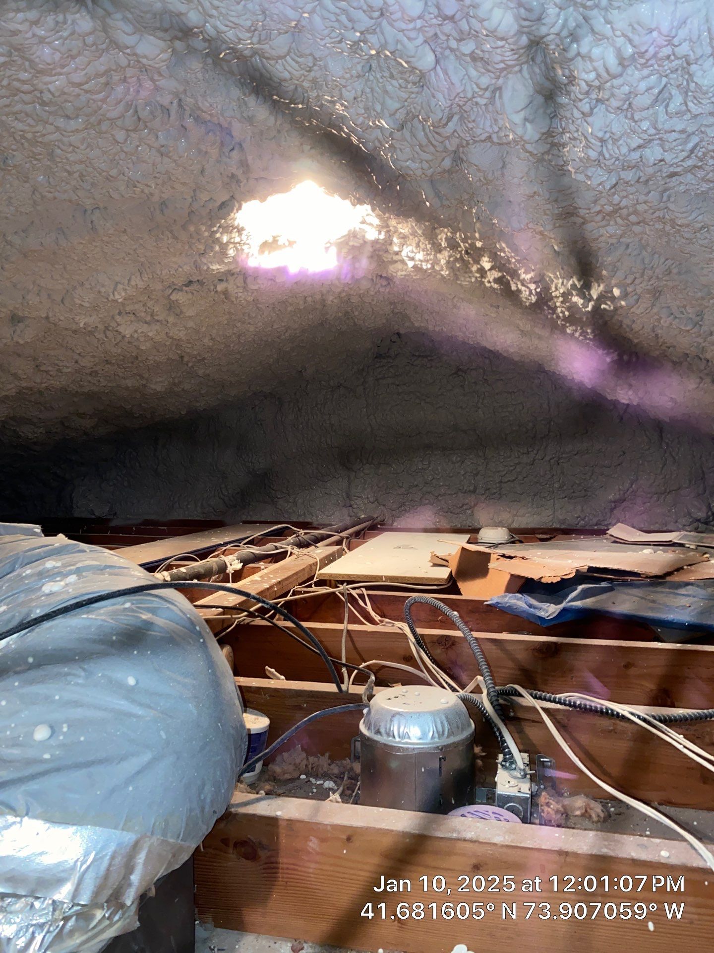Attic Insulation using open cell spray foam by NYS Foam & Energy